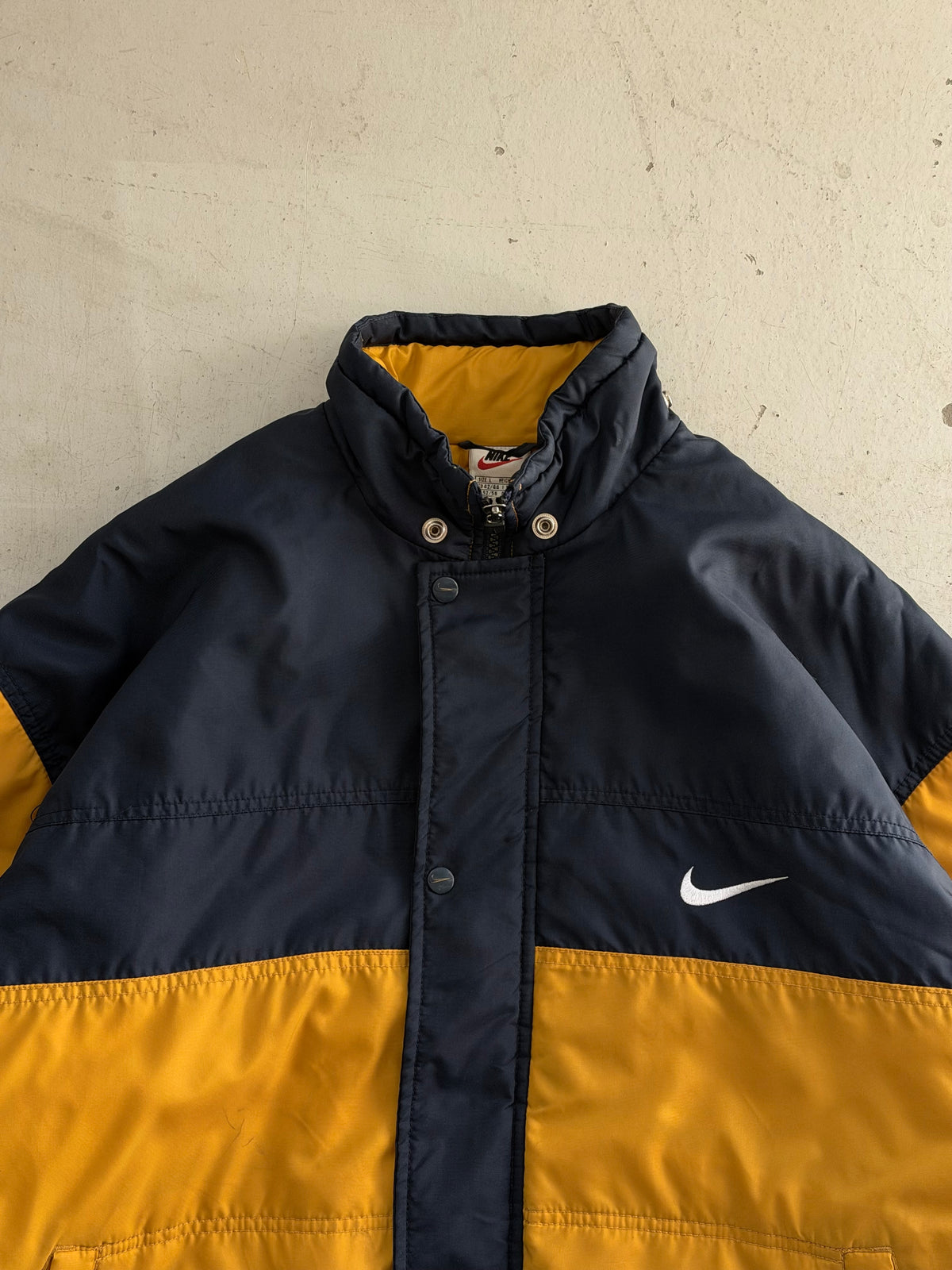 Nike | Vintage Puffer Jakke | Navy/gul | L