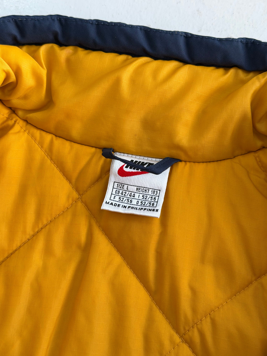 Nike | Vintage Puffer Jakke | Navy/gul | L