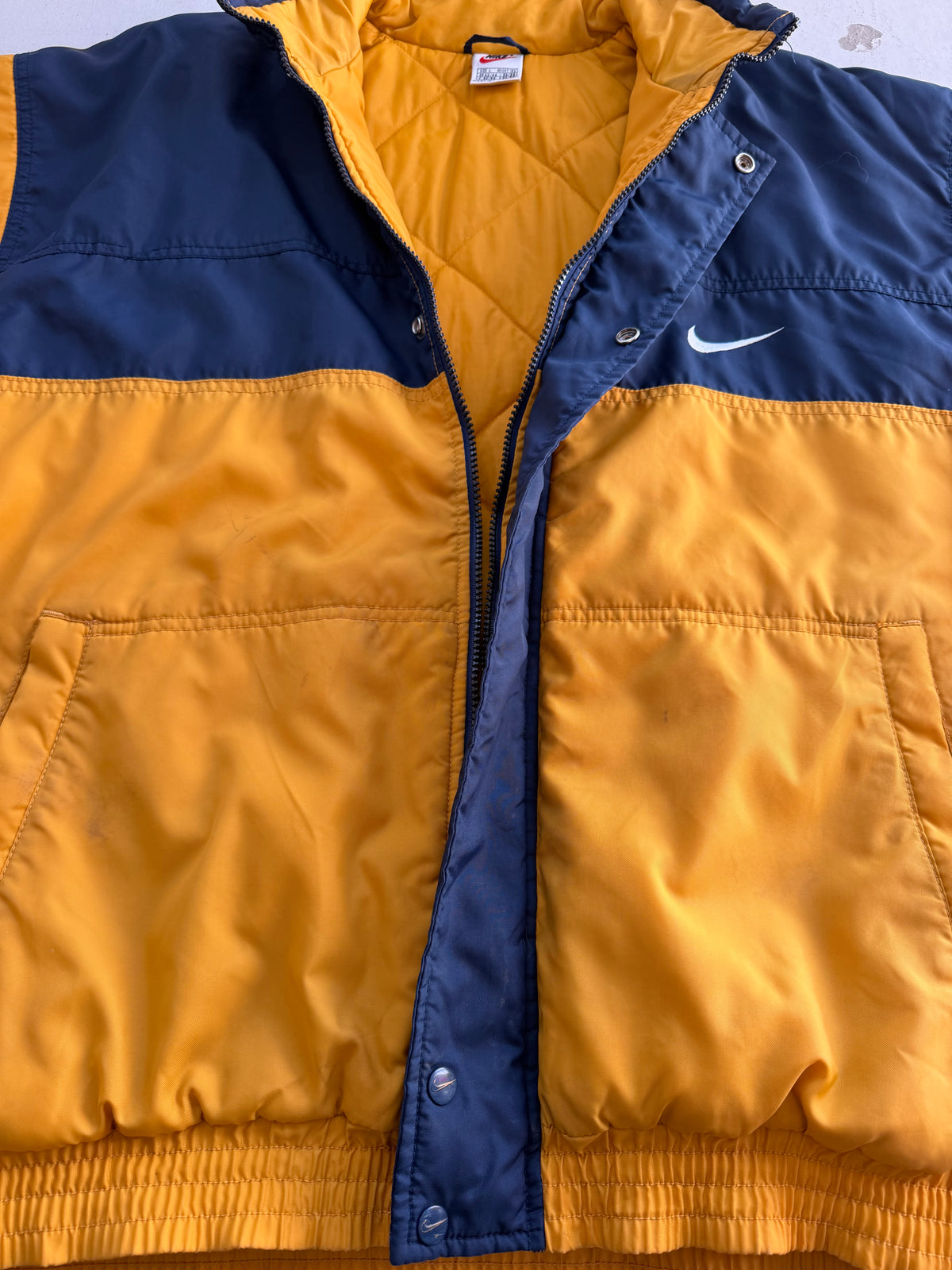 Nike | Vintage Puffer Jakke | Navy/gul | L