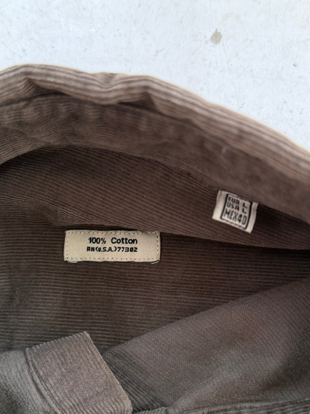 Fløjlsskjorte | Vintage Skjorte | Army | L