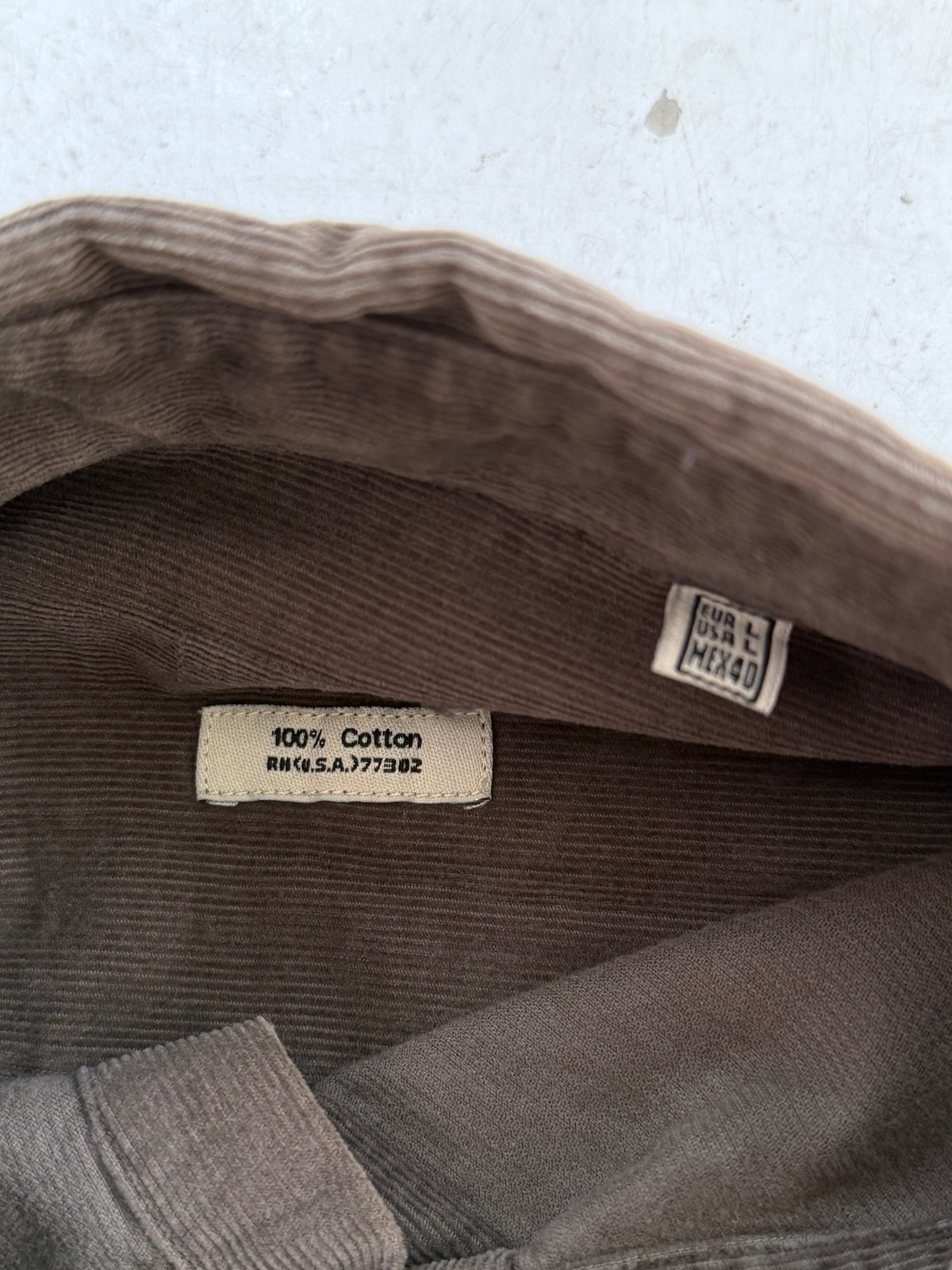 Fløjlsskjorte | Vintage Skjorte | Army | L