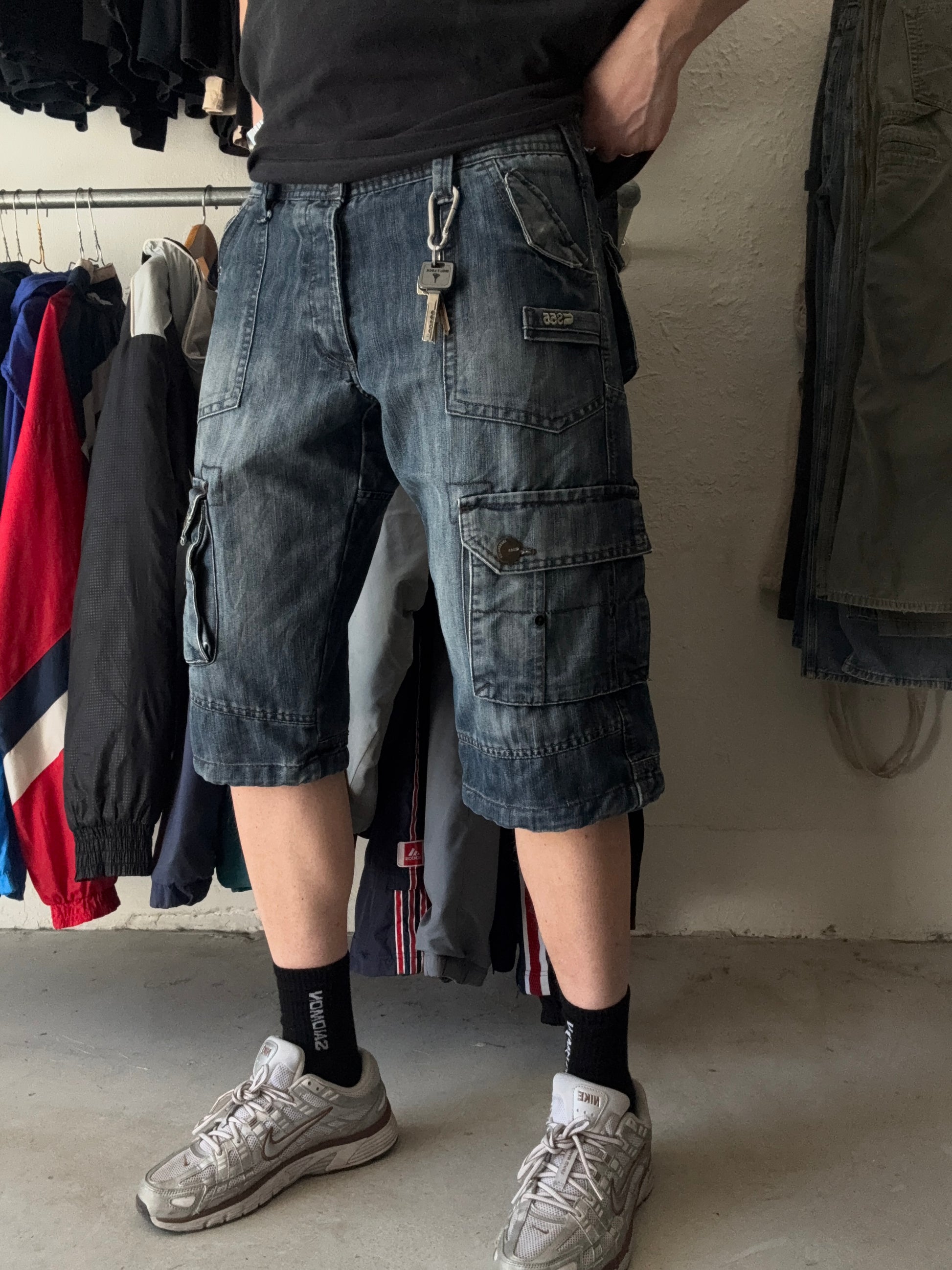 Vintage | denim jorts | mørkeblå | W34