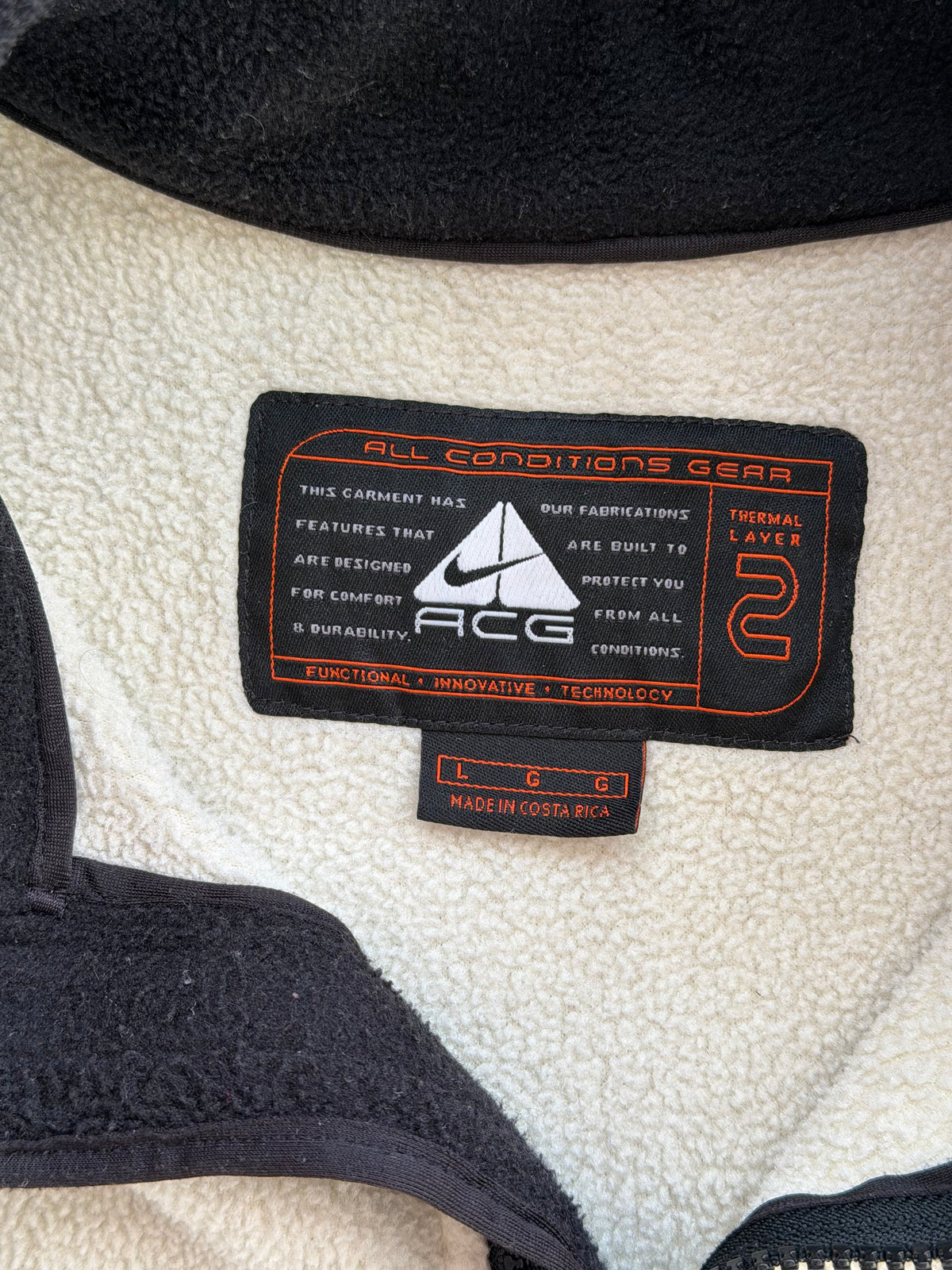 Nike ACG | Vintage fleecejakke | hvid| L