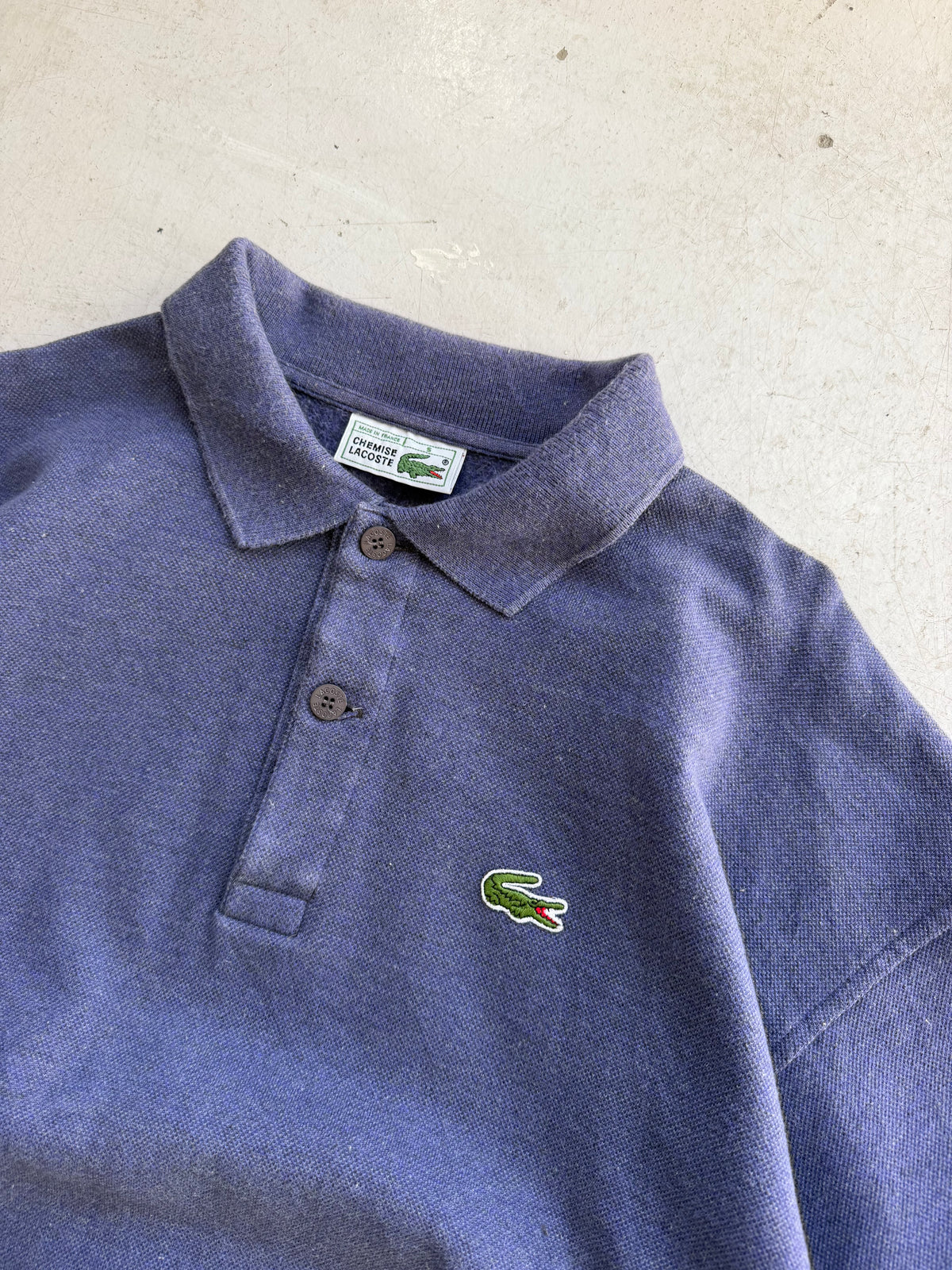 Lacoste | Vintage polo sweatshirt | Støvet lilla | L