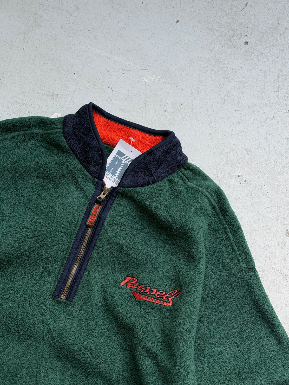 Russell Athletic | Vintage 1/4 Zip Fleece | Mørkegrøn | M