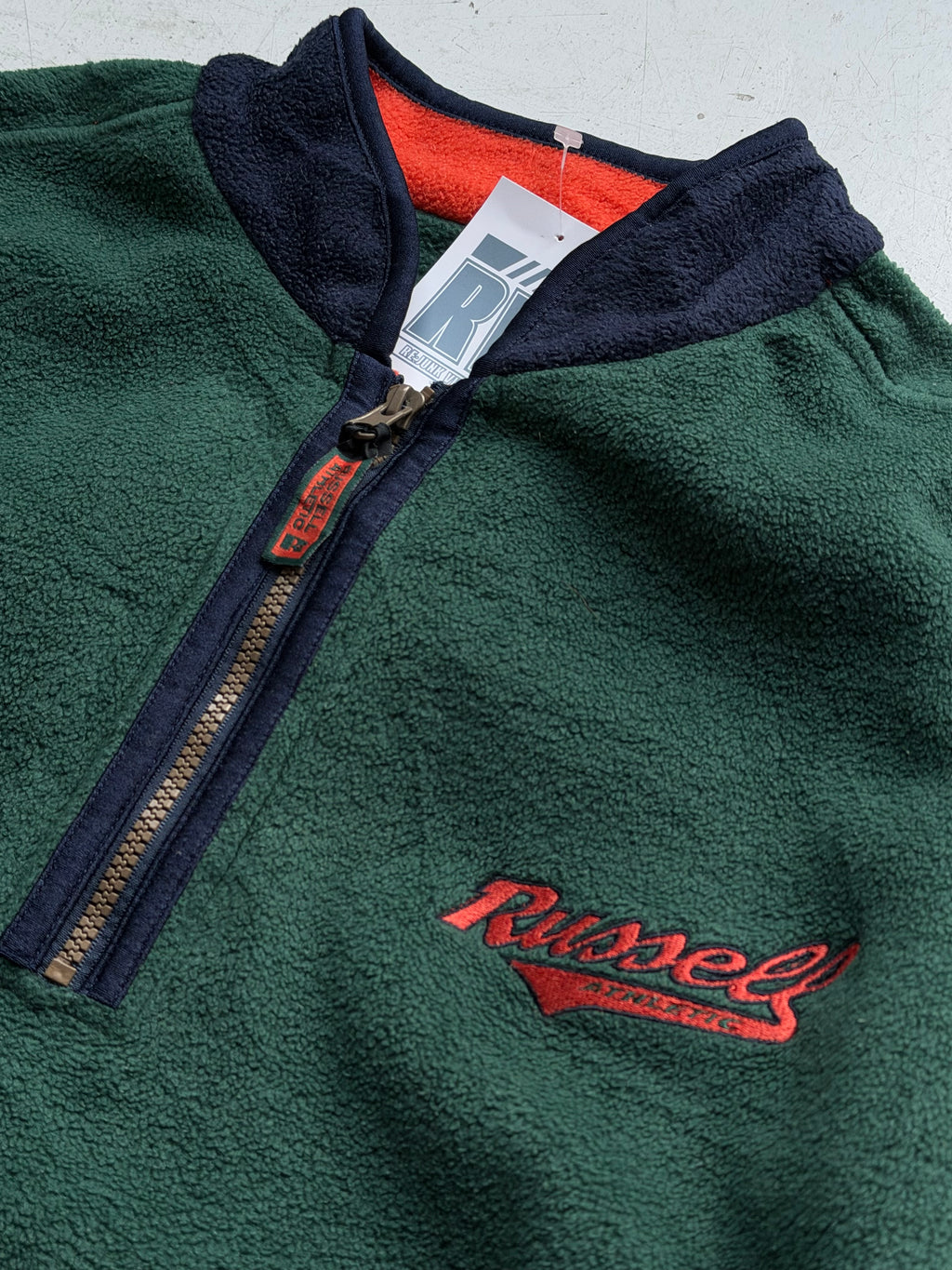 Russell Athletic | Vintage 1/4 Zip Fleece | Mørkegrøn | M