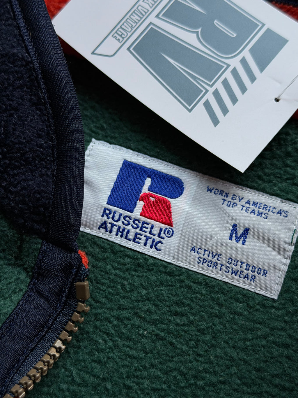 Russell Athletic | Vintage 1/4 Zip Fleece | Mørkegrøn | M