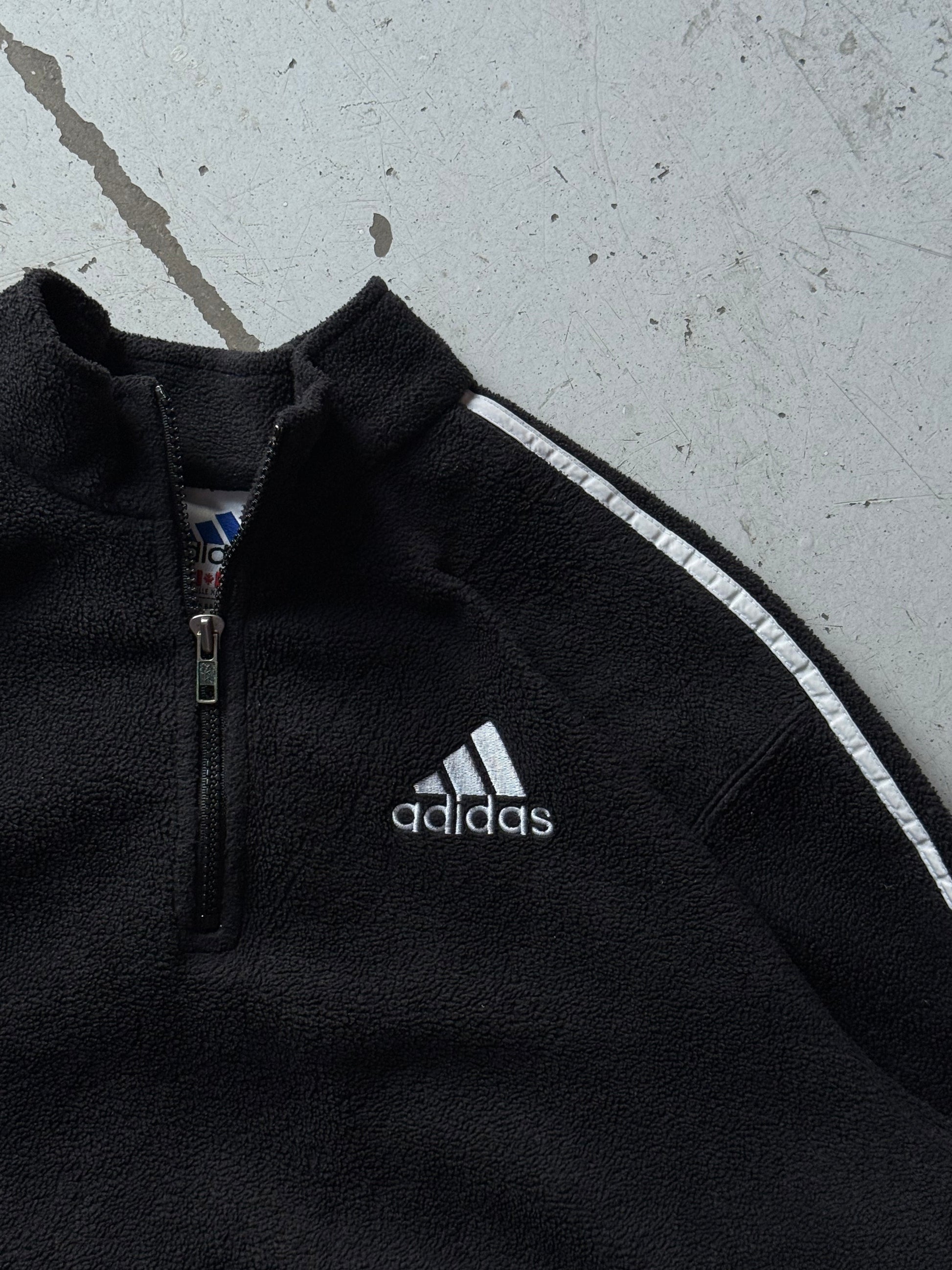 Adidas | fleece 1/4 zip trøje | sort | XL - Re:Junk Vintage
