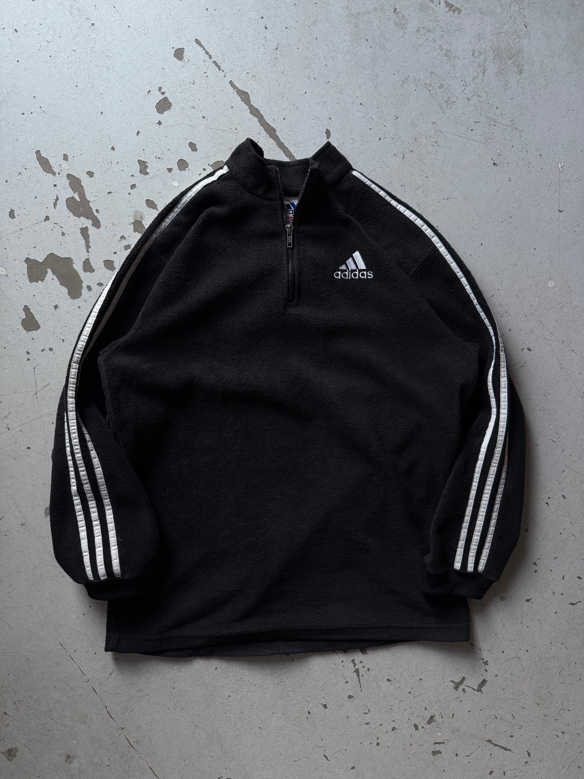 Adidas | fleece 1/4 zip trøje | sort | XL - Re:Junk Vintage