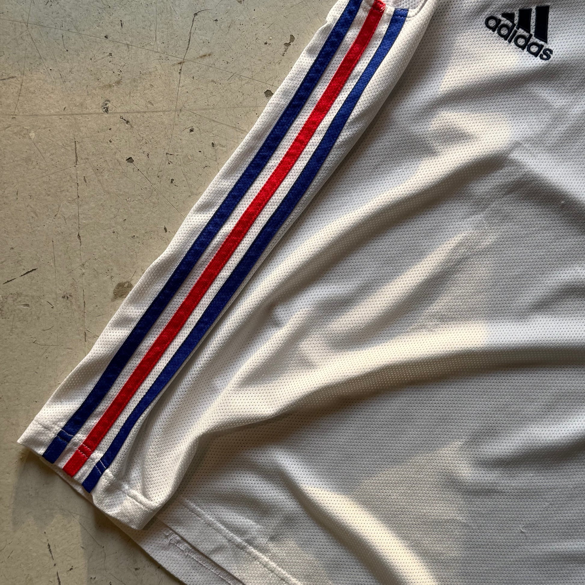 Adidas France | Fodboldtrøje | Hvid/Blå/Rød | Large - Re:Junk Vintage