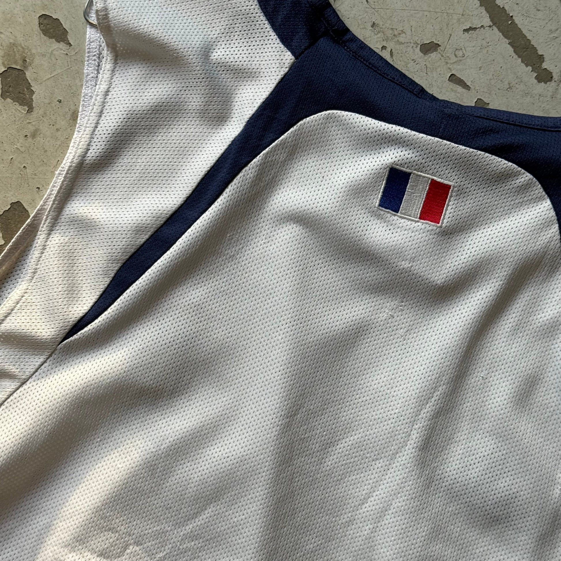 Adidas France | Fodboldtrøje | Hvid/Blå/Rød | Large - Re:Junk Vintage