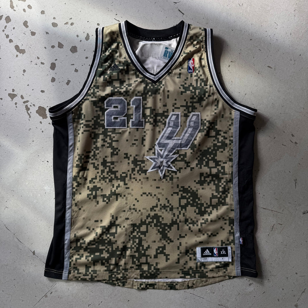 Adidas | NBA San Antonio Spurs Duncan jersey | camo | XXL - Re:Junk Vintage