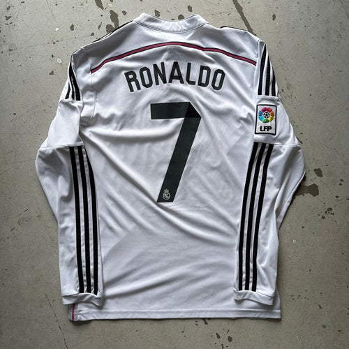 Adidas Real Madrid vintage fodboldtrøje hvid Ronaldo 7 M - Re:Junk Vintage