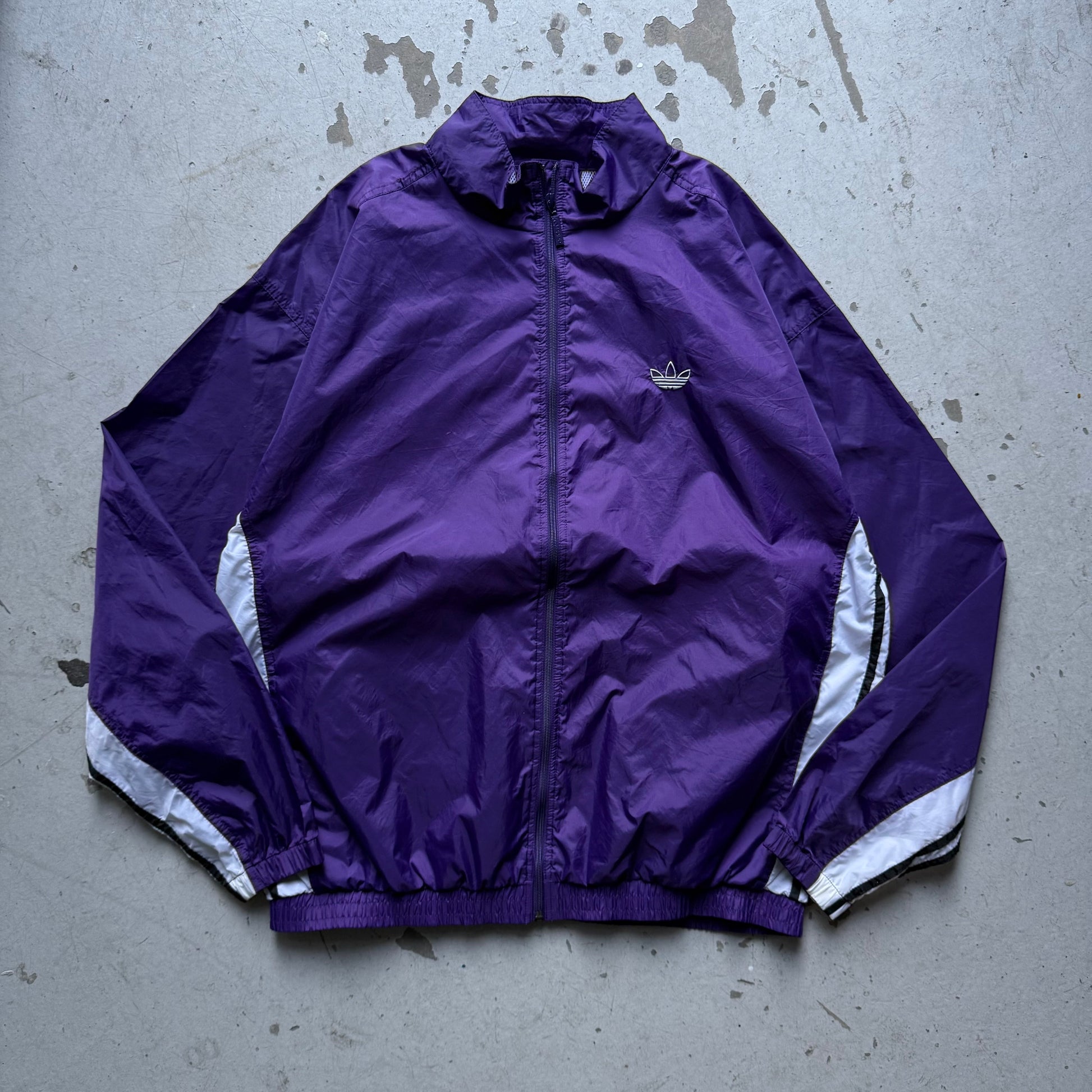 Adidas Vintage Track Jacket Lilla/Hvid (XL) – Retro Originals - Re:Junk Vintage