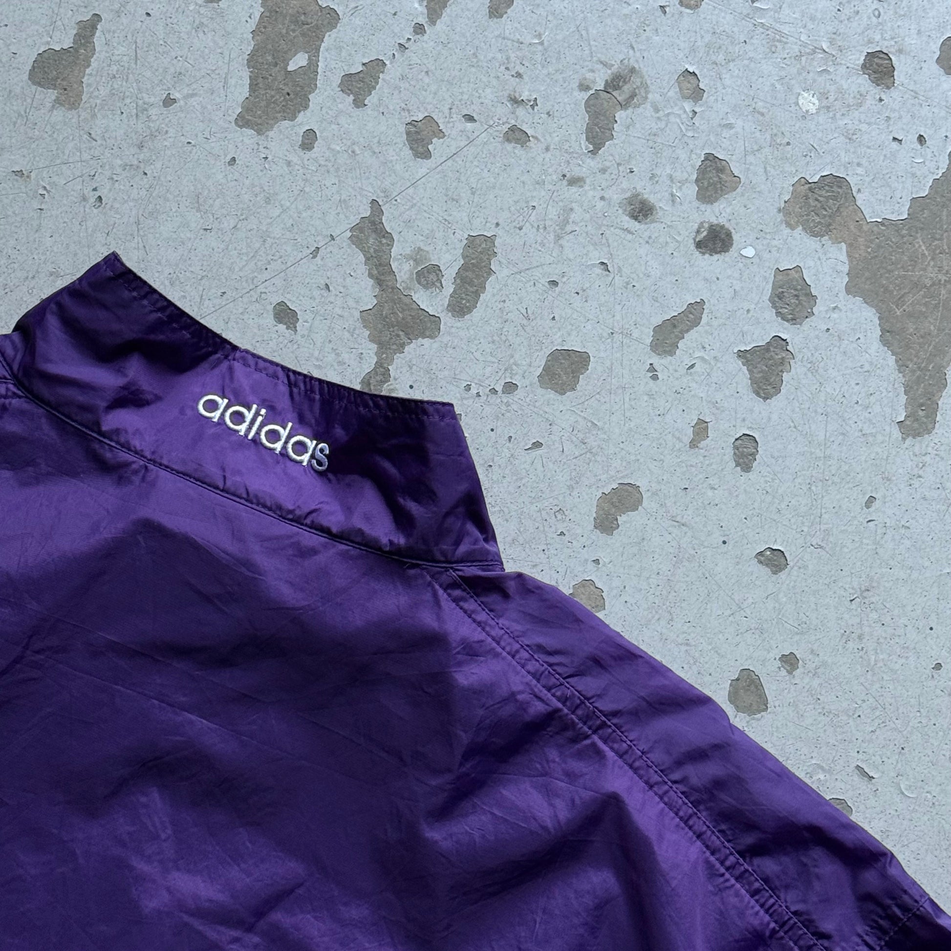 Adidas Vintage Track Jacket Lilla/Hvid (XL) – Retro Originals - Re:Junk Vintage