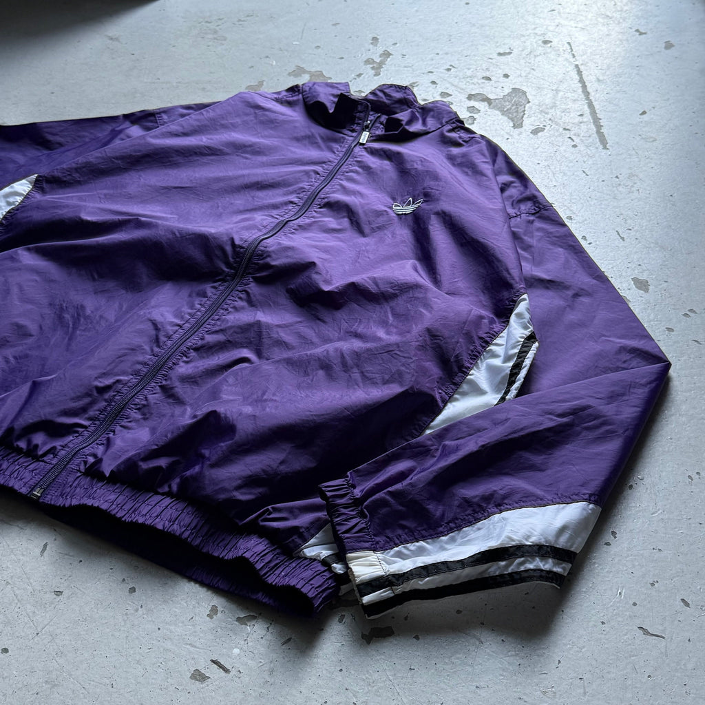 Adidas Vintage Track Jacket Lilla/Hvid (XL) – Retro Originals - Re:Junk Vintage