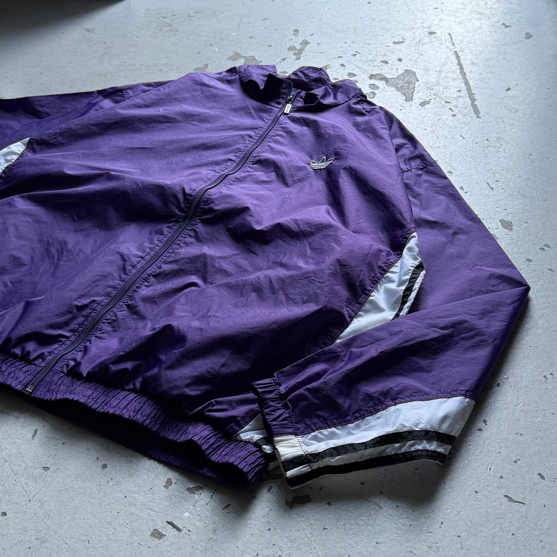 Adidas Vintage Track Jacket Lilla/Hvid (XL) – Retro Originals - Re:Junk Vintage