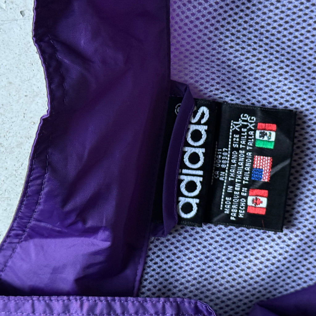 Adidas Vintage Track Jacket Lilla/Hvid (XL) – Retro Originals - Re:Junk Vintage