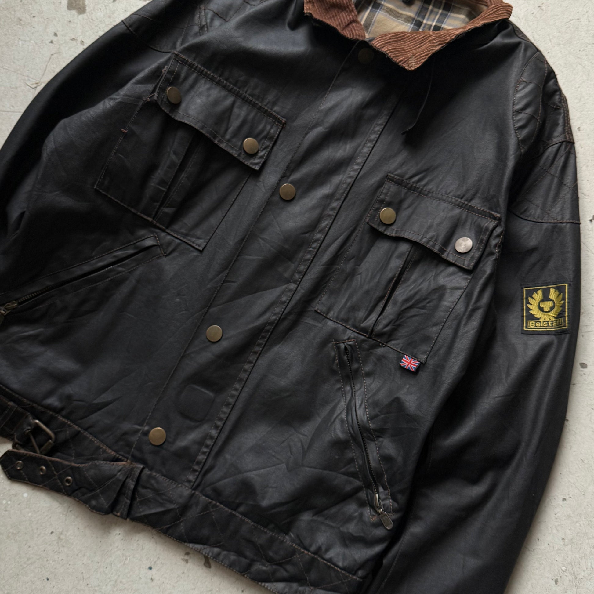Belstaff Black Prince – Vokset motorcykeljakke – Herre XL - Re:Junk Vintage