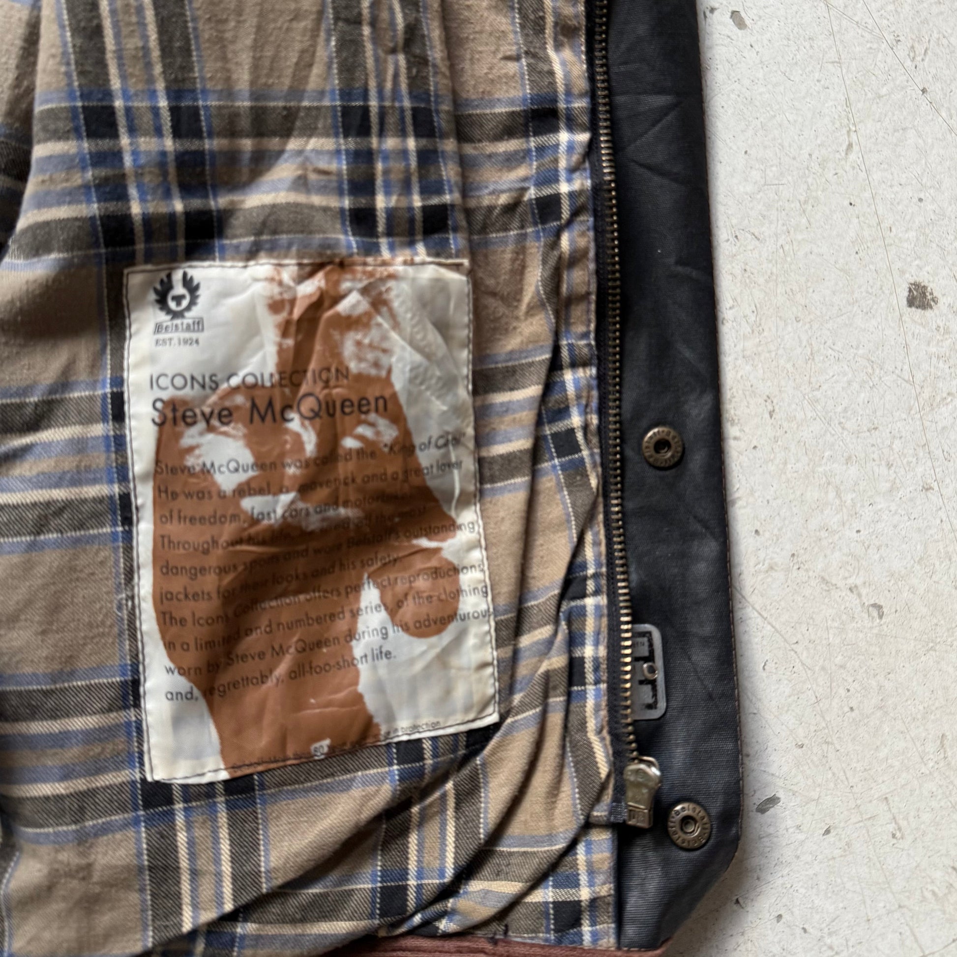 Belstaff Black Prince – Vokset motorcykeljakke – Herre XL - Re:Junk Vintage