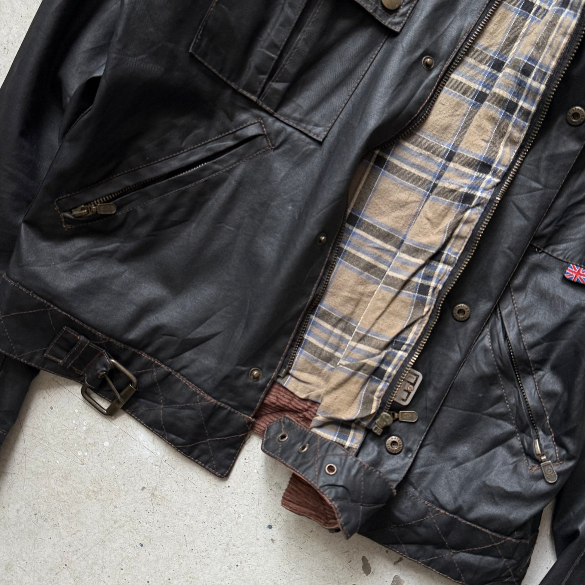 Belstaff Black Prince – Vokset motorcykeljakke – Herre XL - Re:Junk Vintage