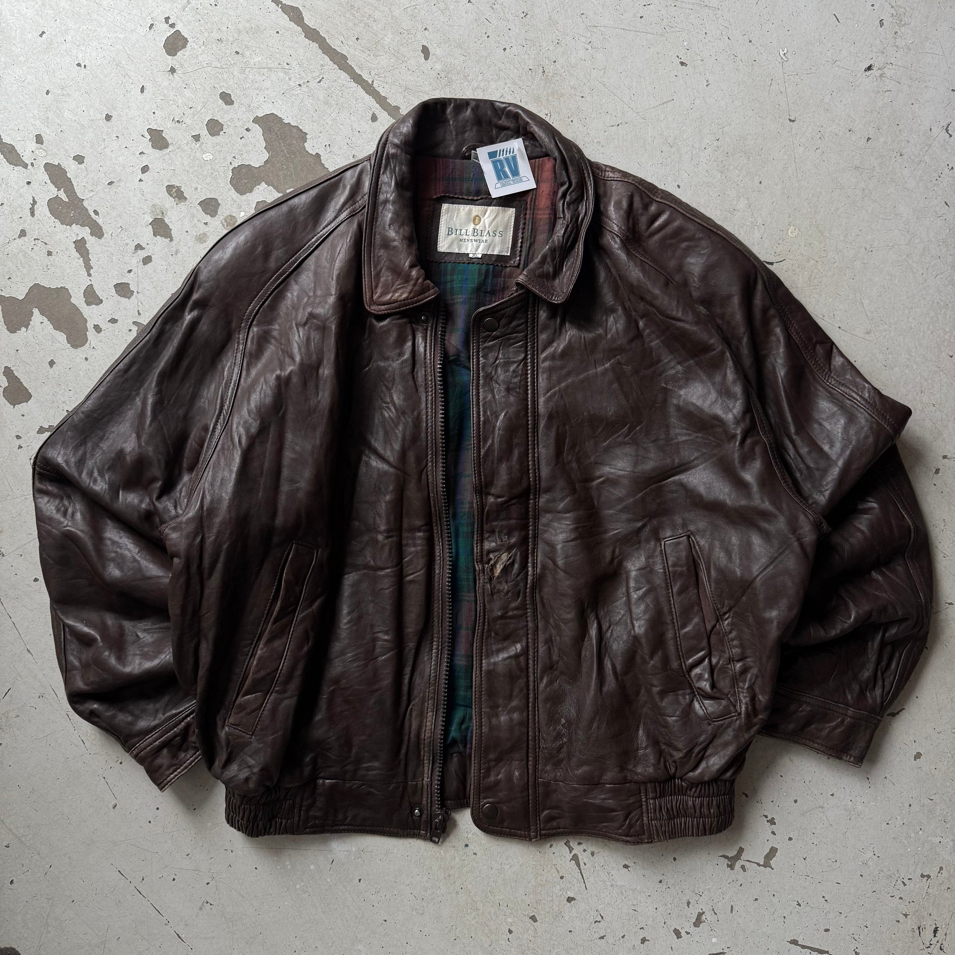 Bill Blass | Vintage Læderjakke | mørkebrun | XL - Re:Junk Vintage
