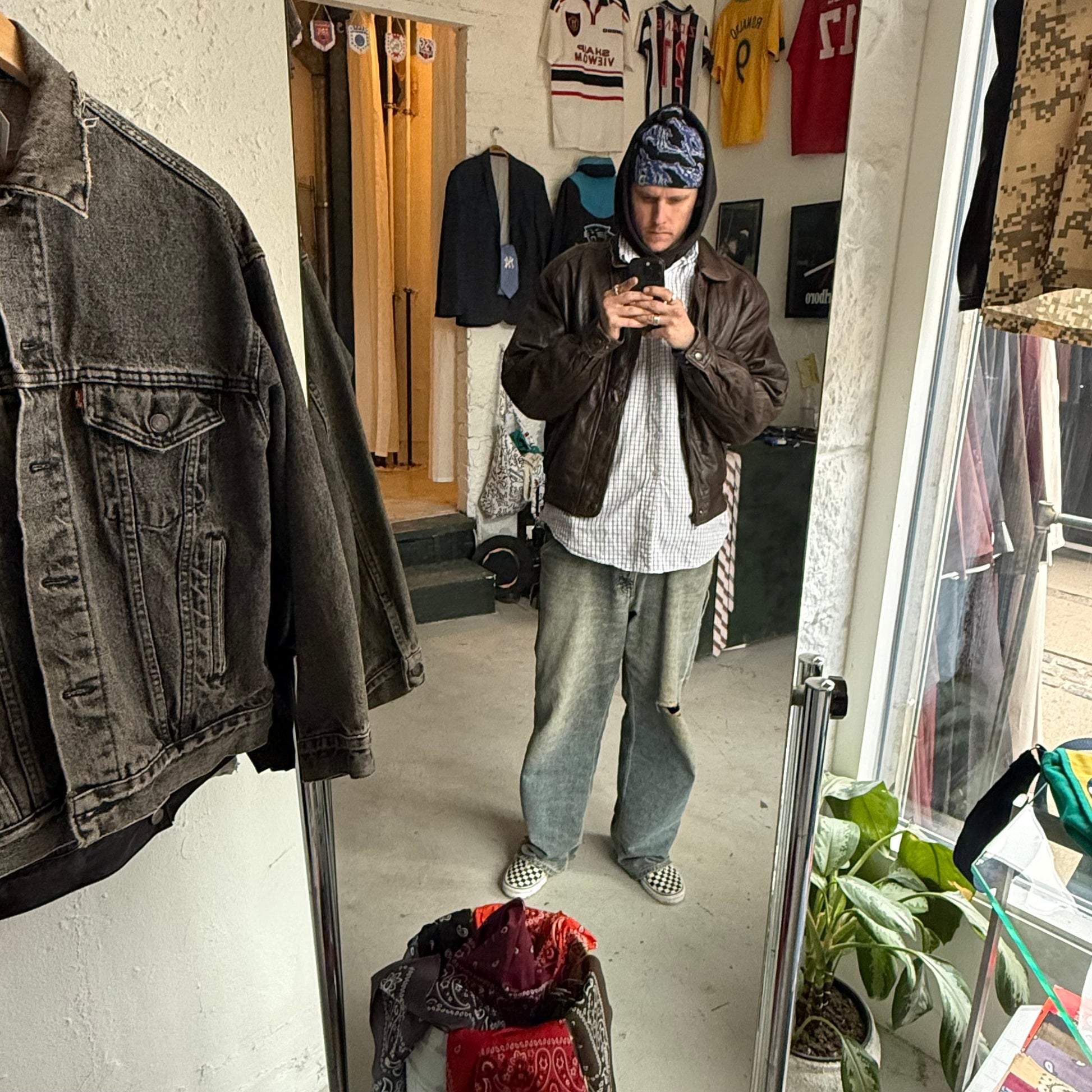 Bill Blass | Vintage Læderjakke | mørkebrun | XL - Re:Junk Vintage