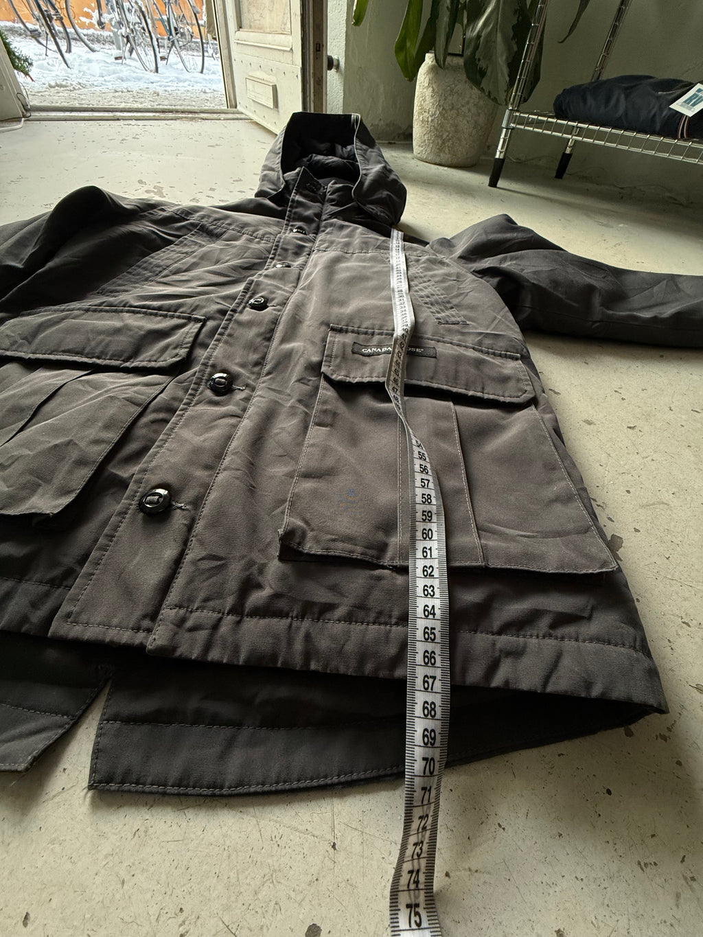 Canada Goose vinterjakke vintage mørkegrå Arctic Program str. Small - Re:Junk Vintage