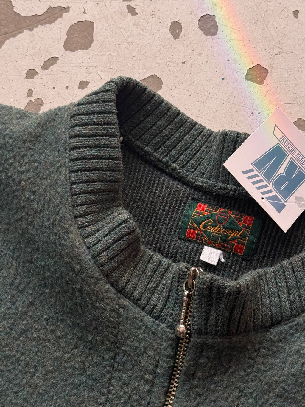 Cedixsept | 1/4 zip | mørkegrøn | medium - Re:Junk Vintage