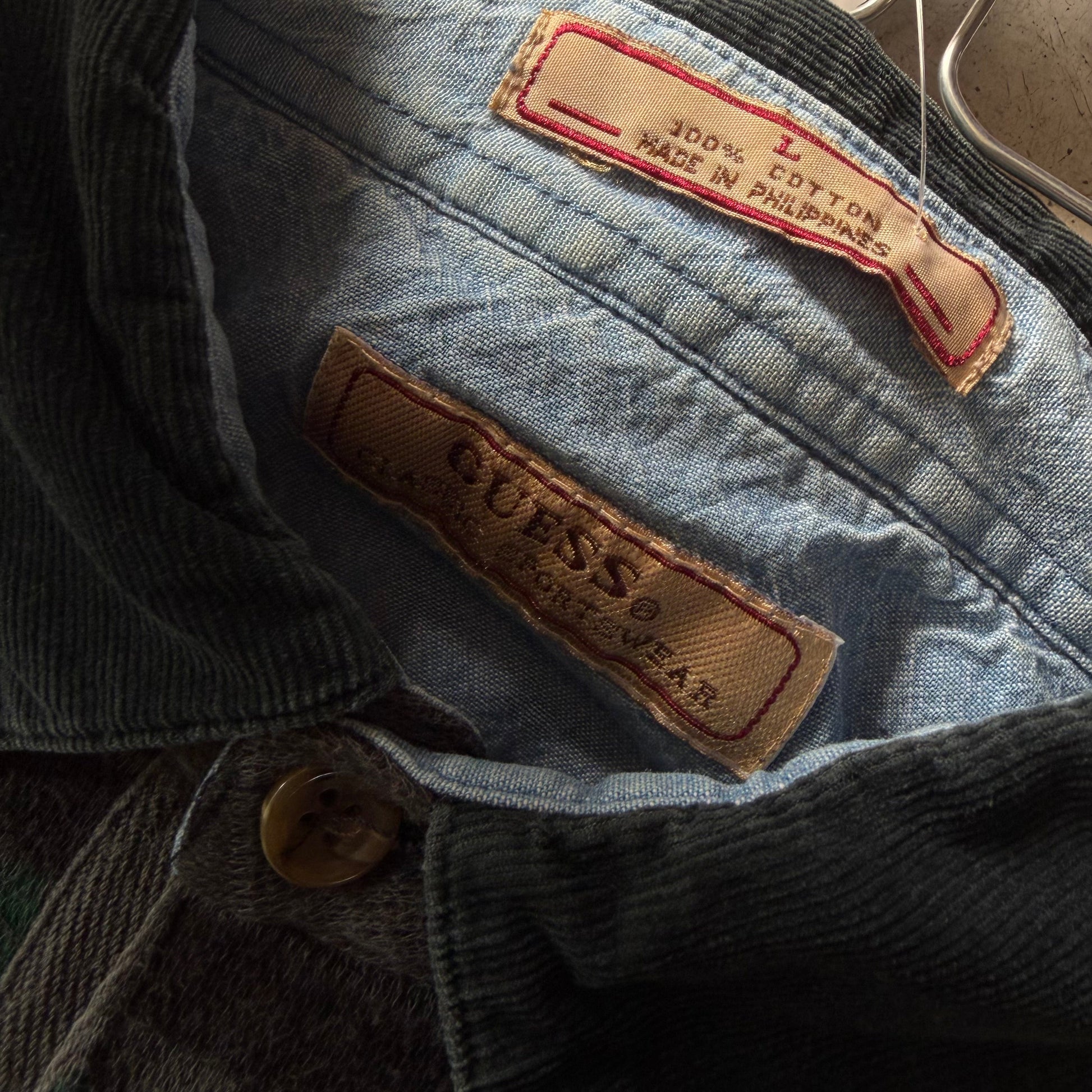 Guess | vintage polo | grøn/bordeaux | L - Re:Junk Vintage