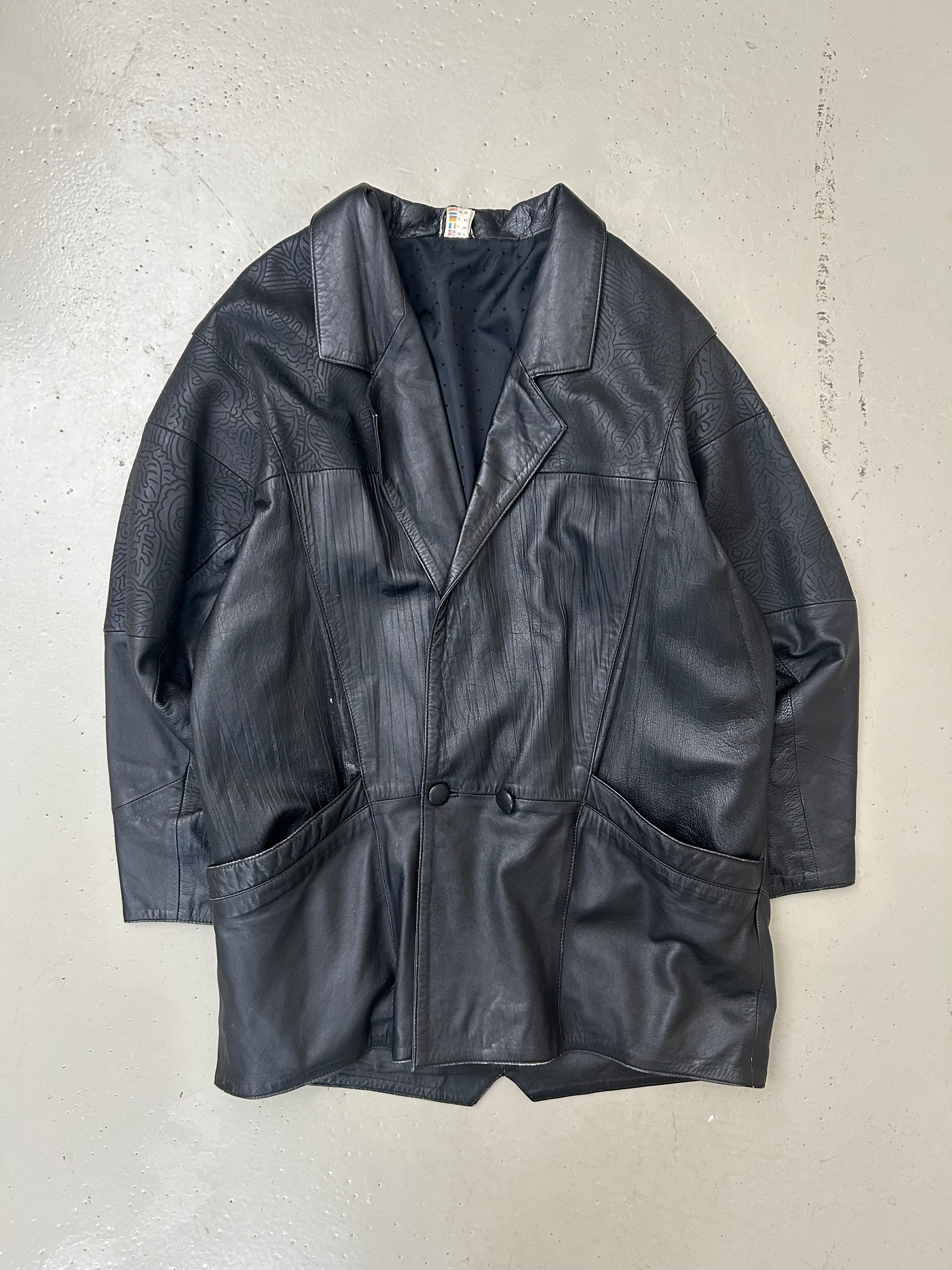 Vintage Oversized Læder Blazer – 90s Boxy Fit