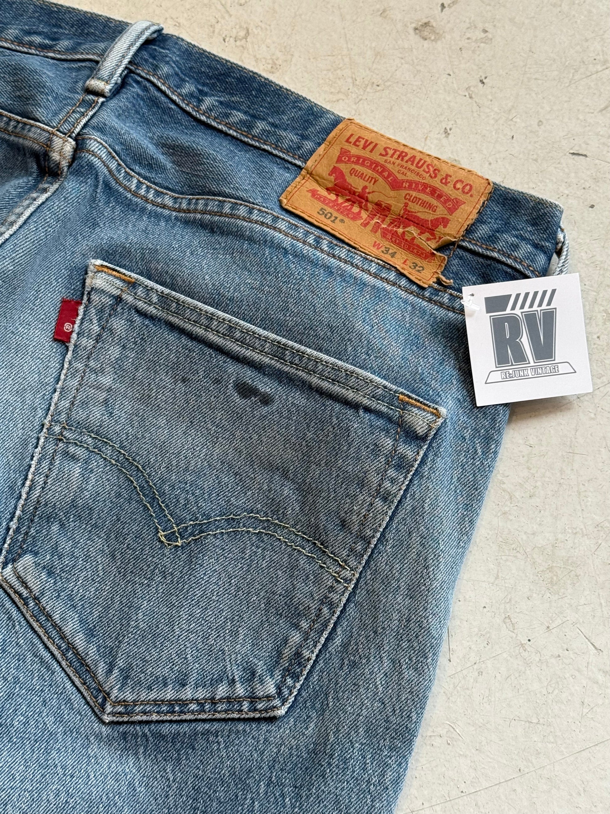 Levi’s 501 vintage jeans W34/L32 – klassisk straight fit denim blå 90’erne - Re:Junk Vintage