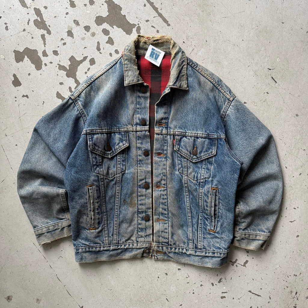 Levi’s | denimjakke custom art | blå | small - Re:Junk Vintage