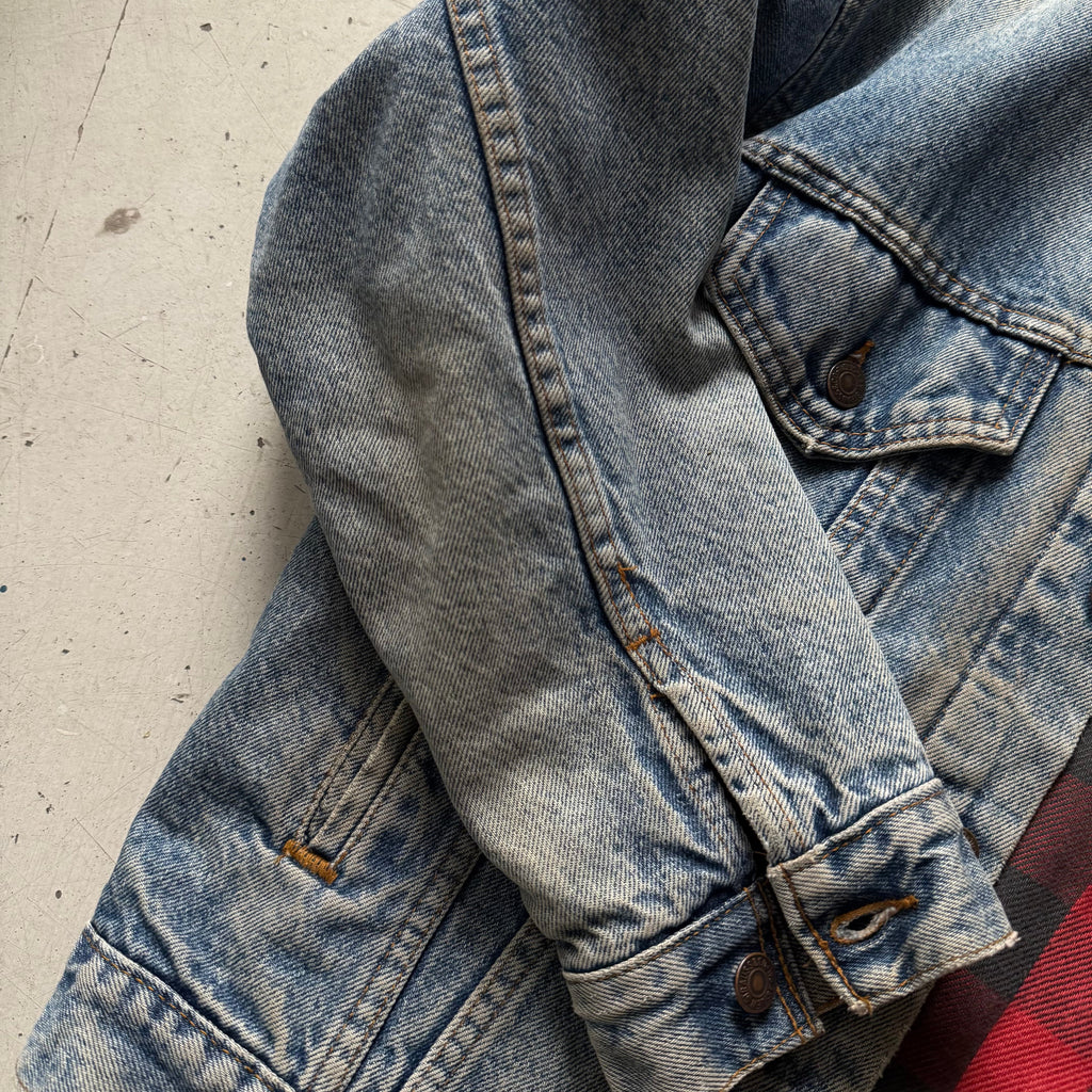 Levi’s | denimjakke custom art | blå | small - Re:Junk Vintage