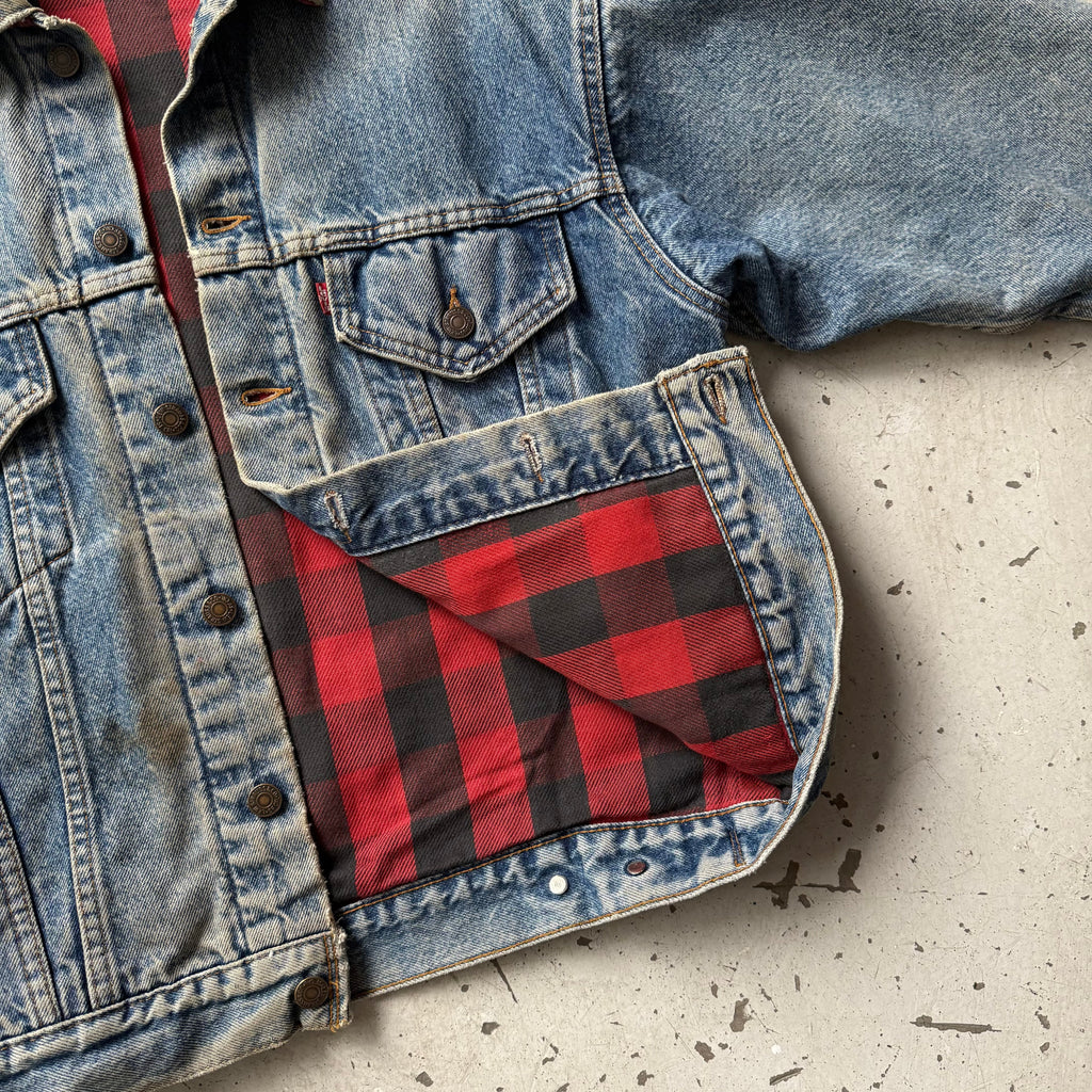 Levi’s | denimjakke custom art | blå | small - Re:Junk Vintage