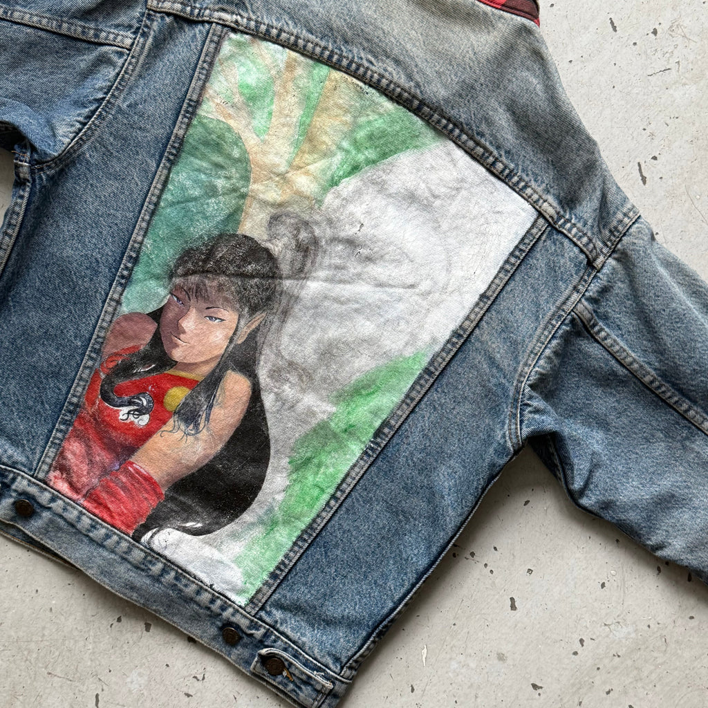 Levi’s | denimjakke custom art | blå | small - Re:Junk Vintage