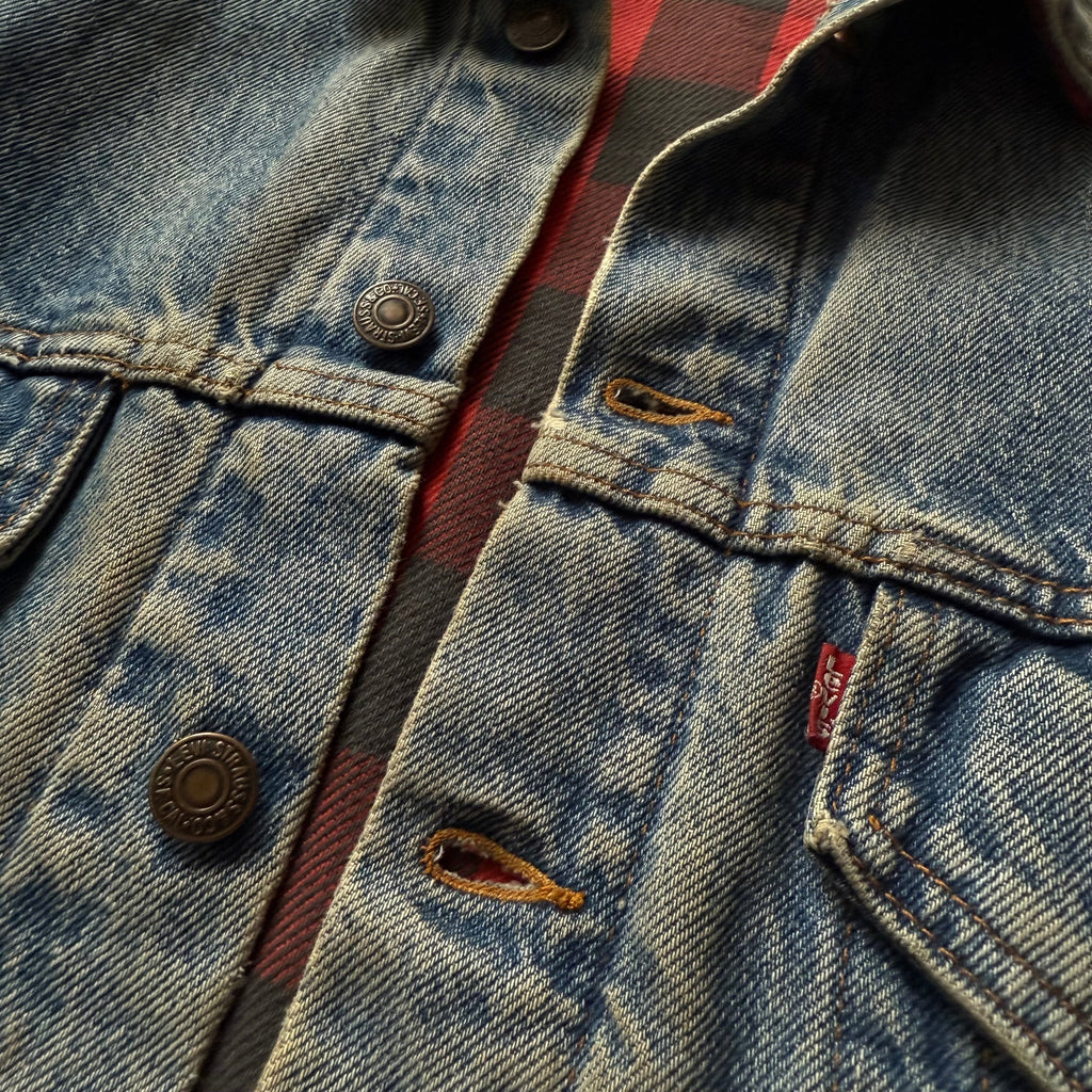 Levi’s | denimjakke custom art | blå | small - Re:Junk Vintage