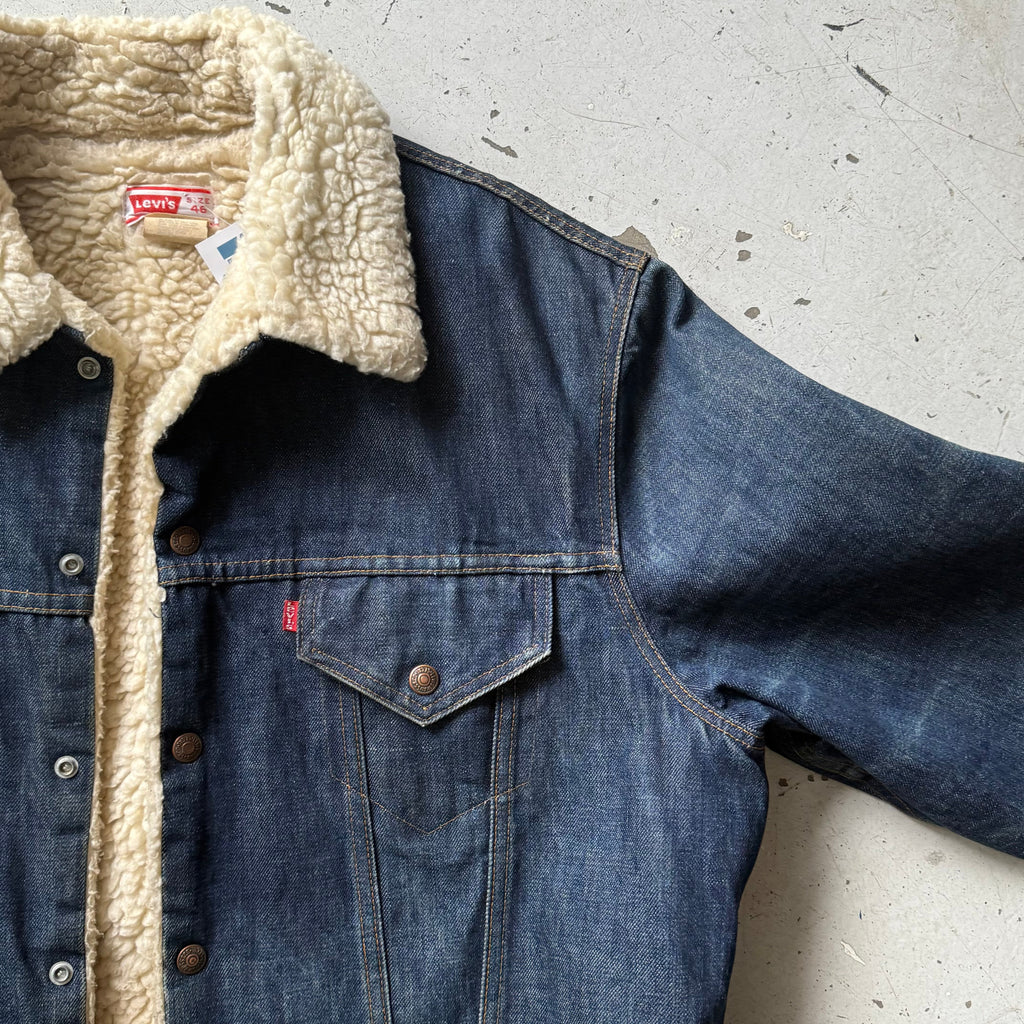 Levi’s | sherpa denimjakke | mørkeblå | Large - Re:Junk Vintage
