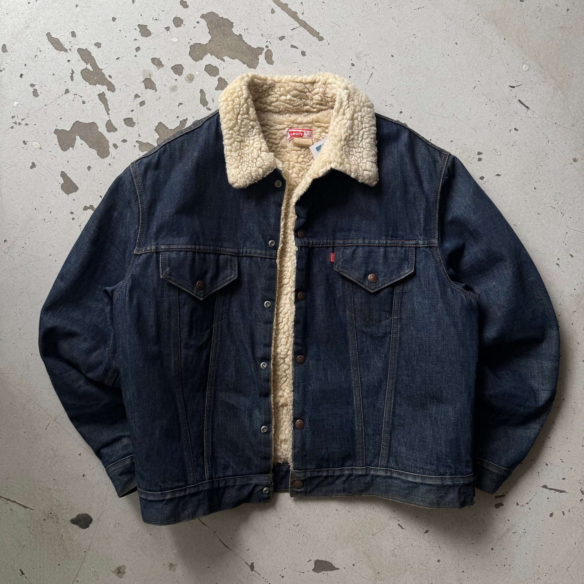 Levi’s | sherpa denimjakke | mørkeblå | Large - Re:Junk Vintage