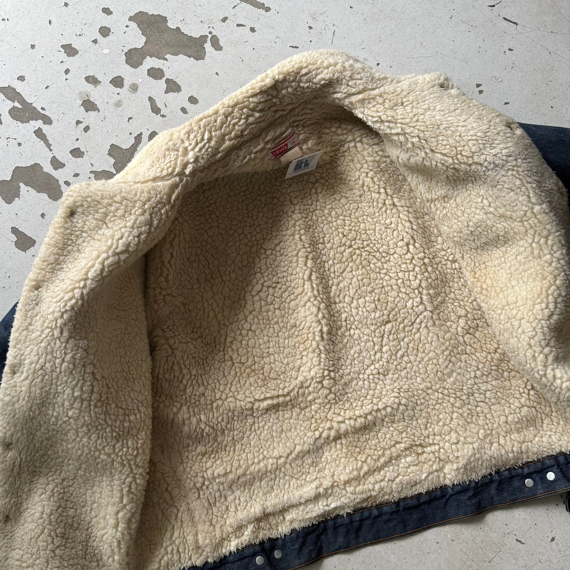 Levi’s | sherpa denimjakke | mørkeblå | Large - Re:Junk Vintage