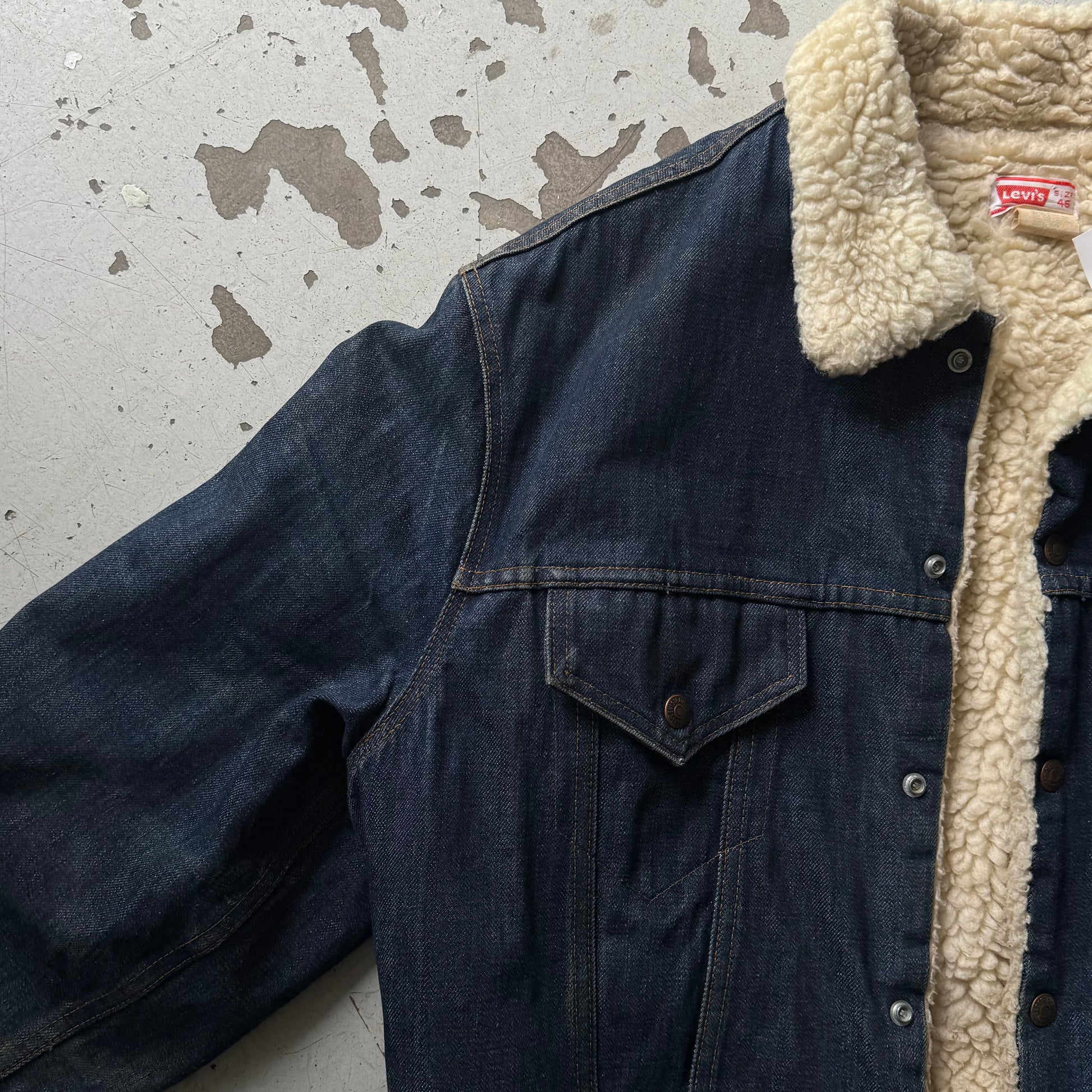 Levi’s | sherpa denimjakke | mørkeblå | Large - Re:Junk Vintage