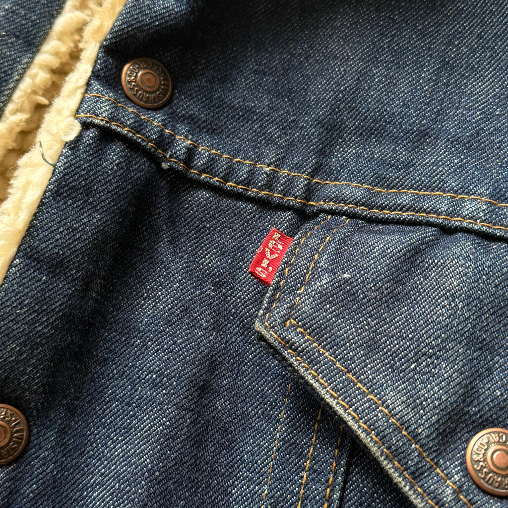 Levi’s | sherpa denimjakke | mørkeblå | Large - Re:Junk Vintage
