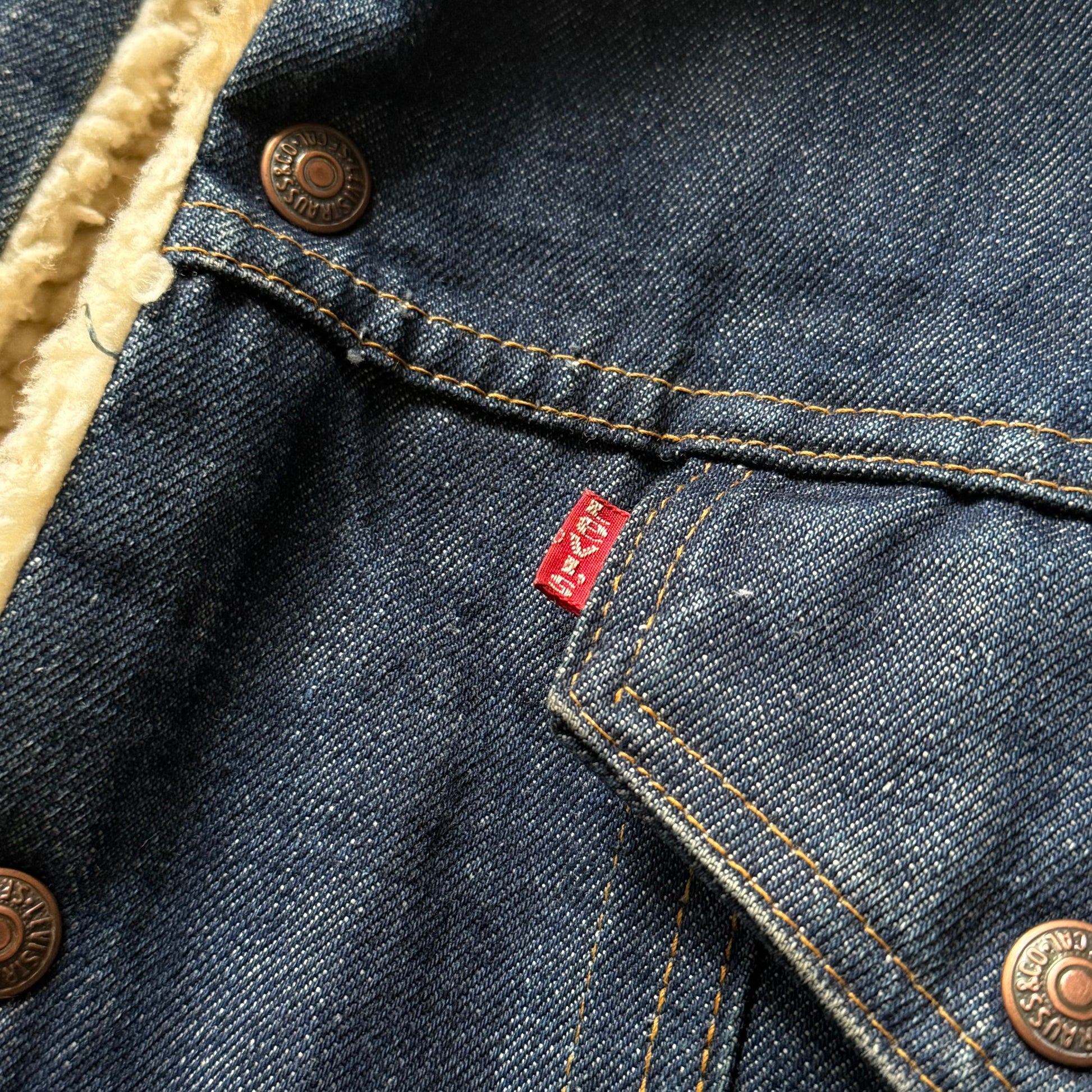Levi’s | sherpa denimjakke | mørkeblå | Large - Re:Junk Vintage