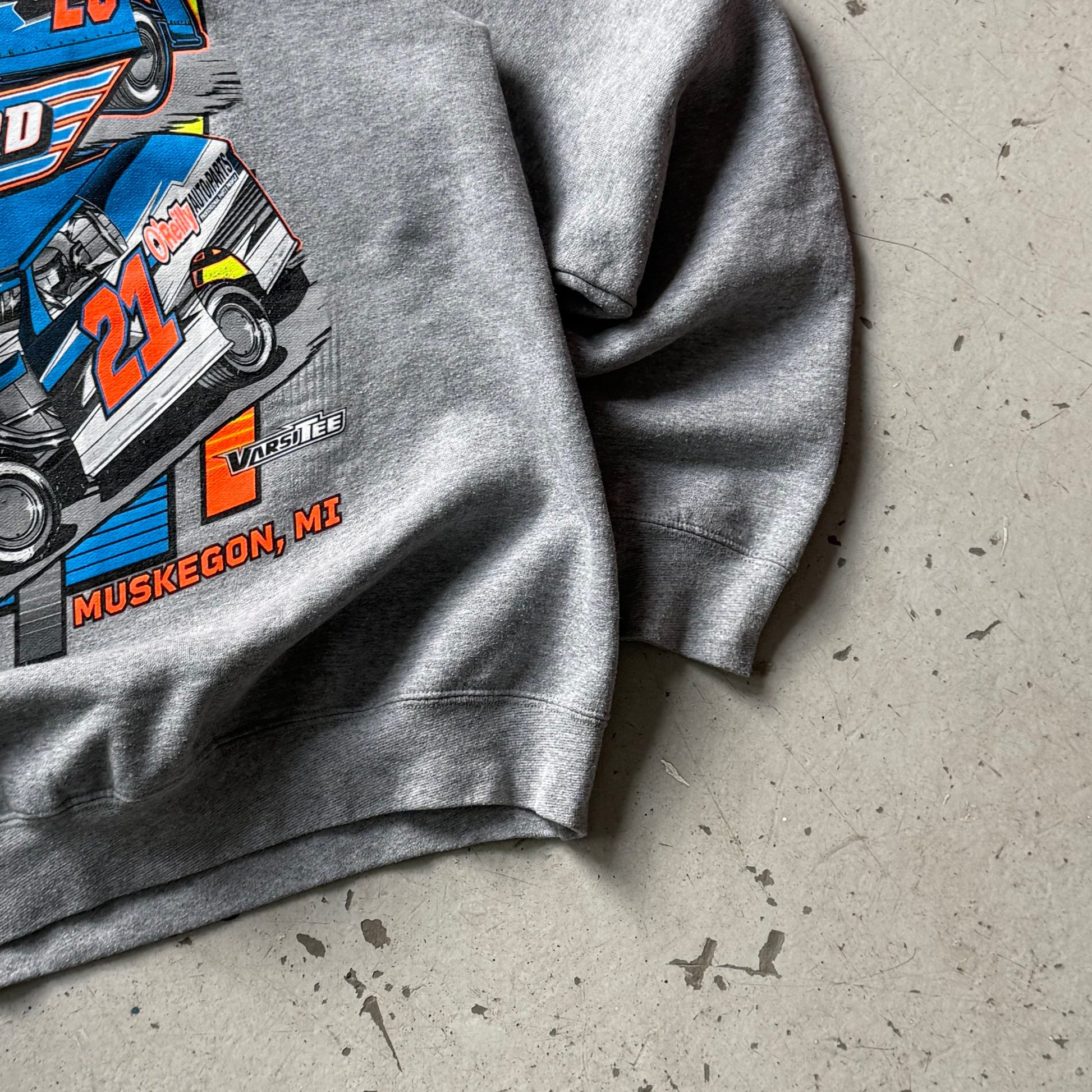 Nascar| sweatshirt | grå | Large - Re:Junk Vintage