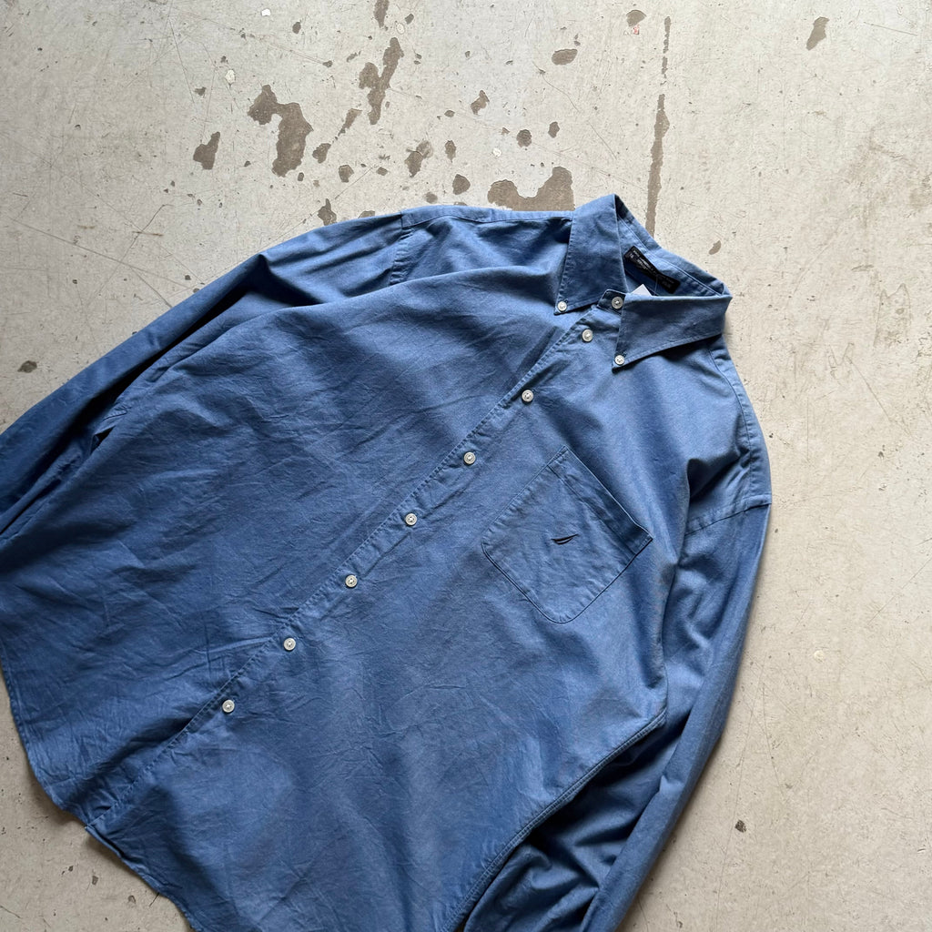Nautica oxford skjorte – Str. L – Klassisk blå herreskjorte - Re:Junk Vintage