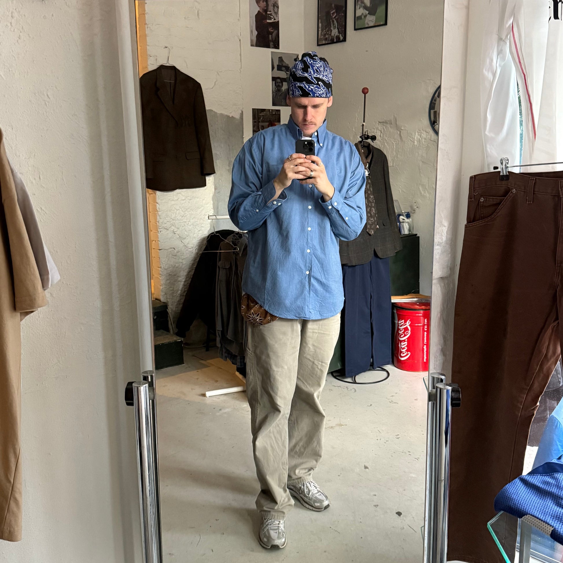 Nautica oxford skjorte – Str. L – Klassisk blå herreskjorte - Re:Junk Vintage