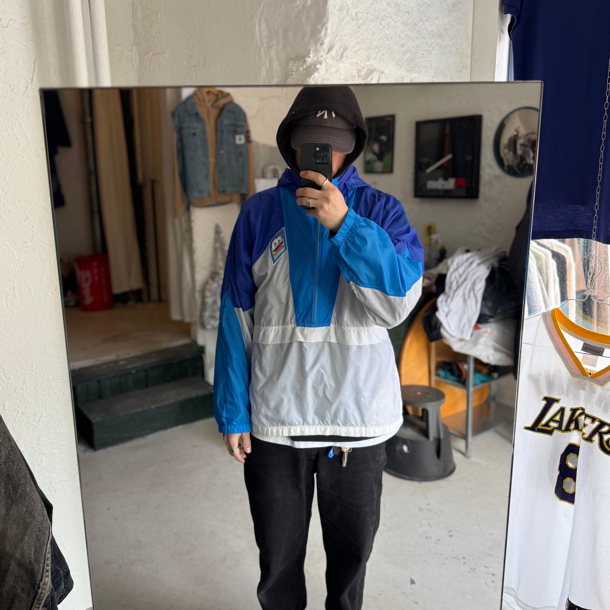 New Balance | anorak jakke | blå/hvid | L - Re:Junk Vintage