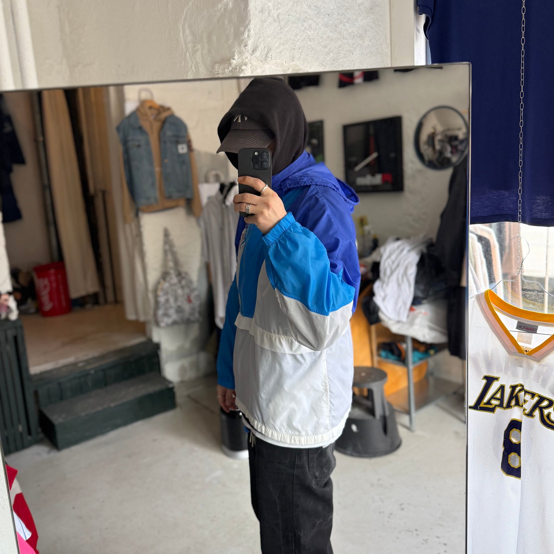 New Balance | anorak jakke | blå/hvid | L - Re:Junk Vintage