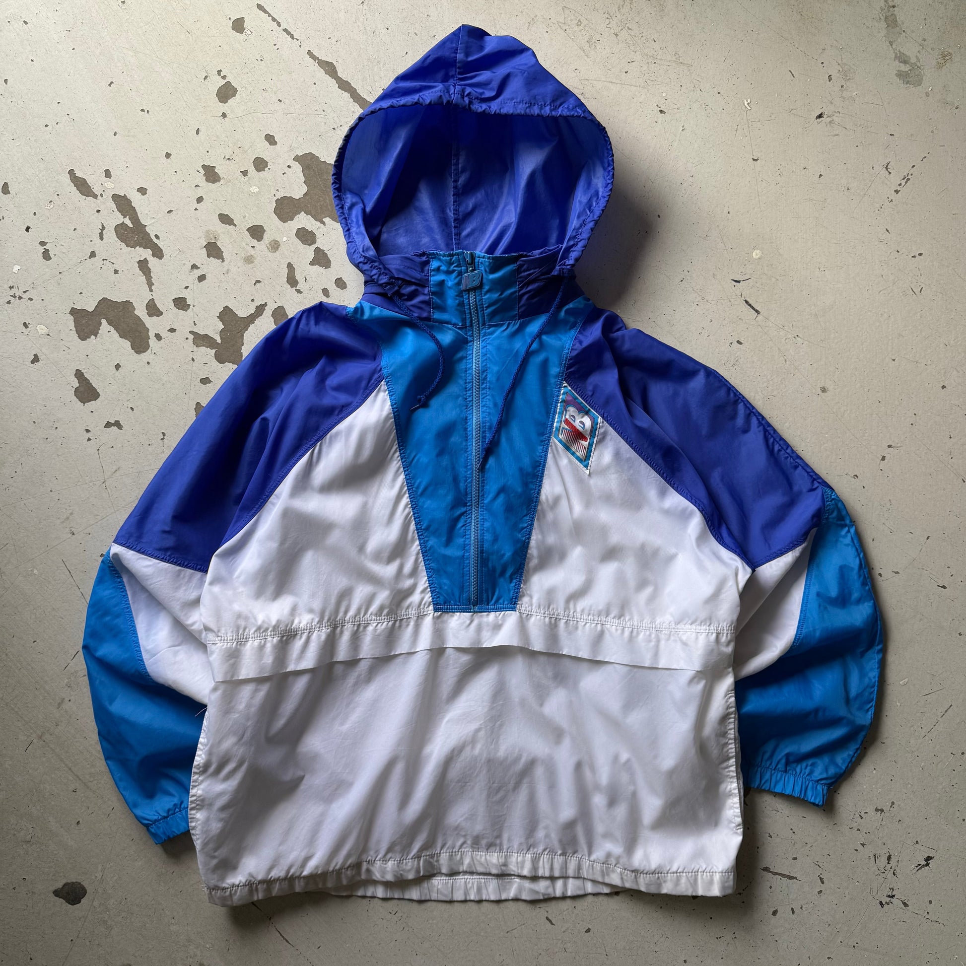 New Balance | anorak jakke | blå/hvid | L - Re:Junk Vintage