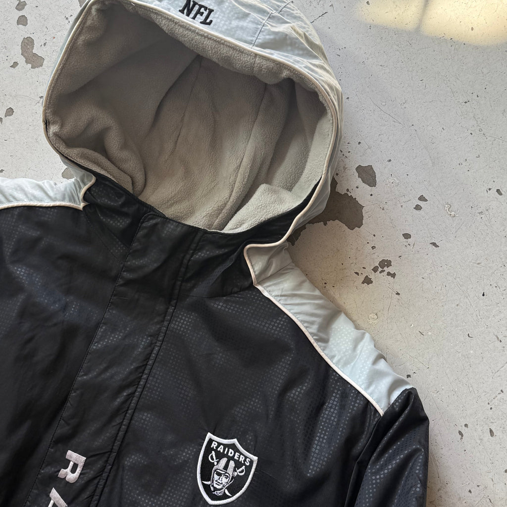 NFL Raiders | hooded jakke | sort/grå | L - Re:Junk Vintage